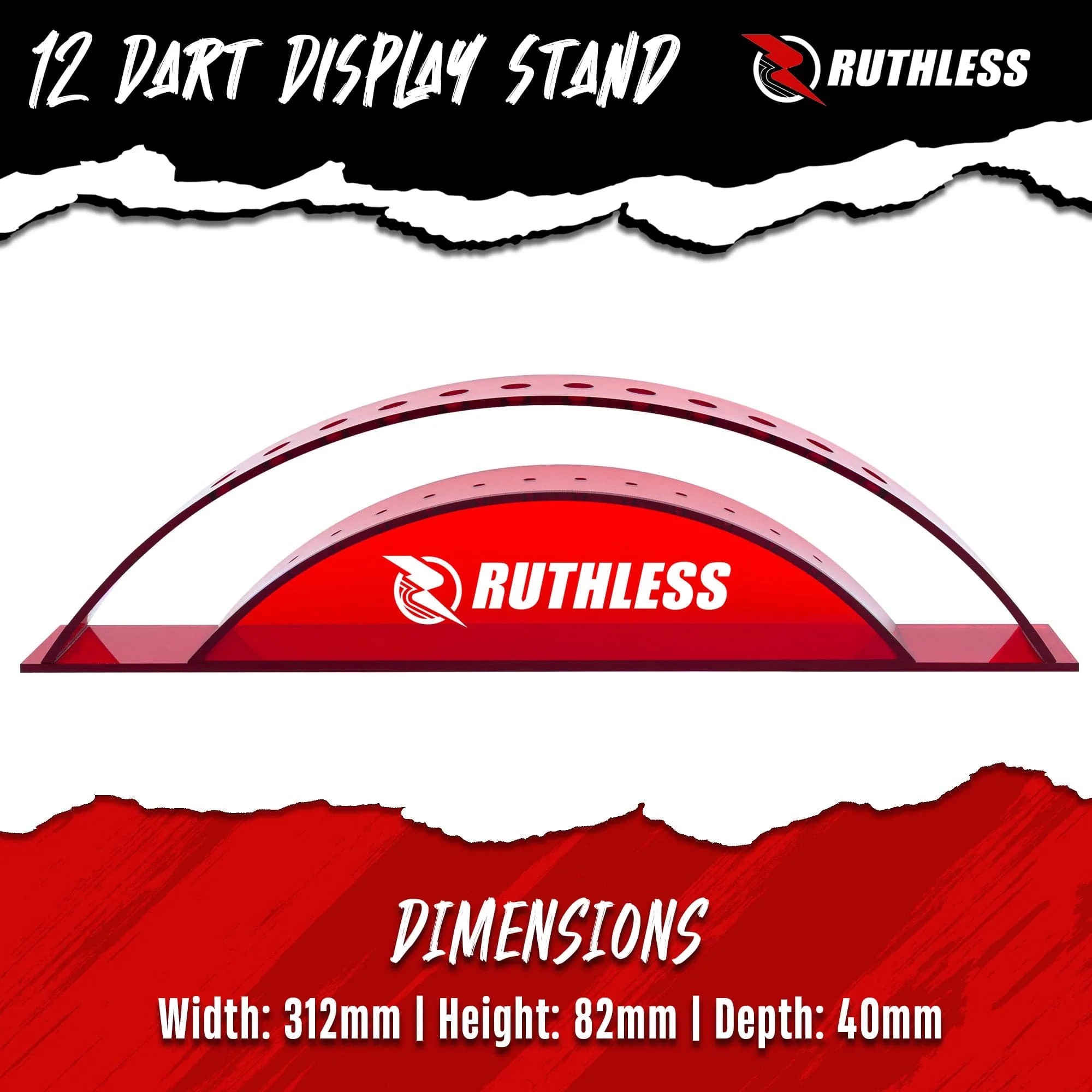 Ruthless Display Arc - 12-hole Acrylic Stand - Red - Image 2