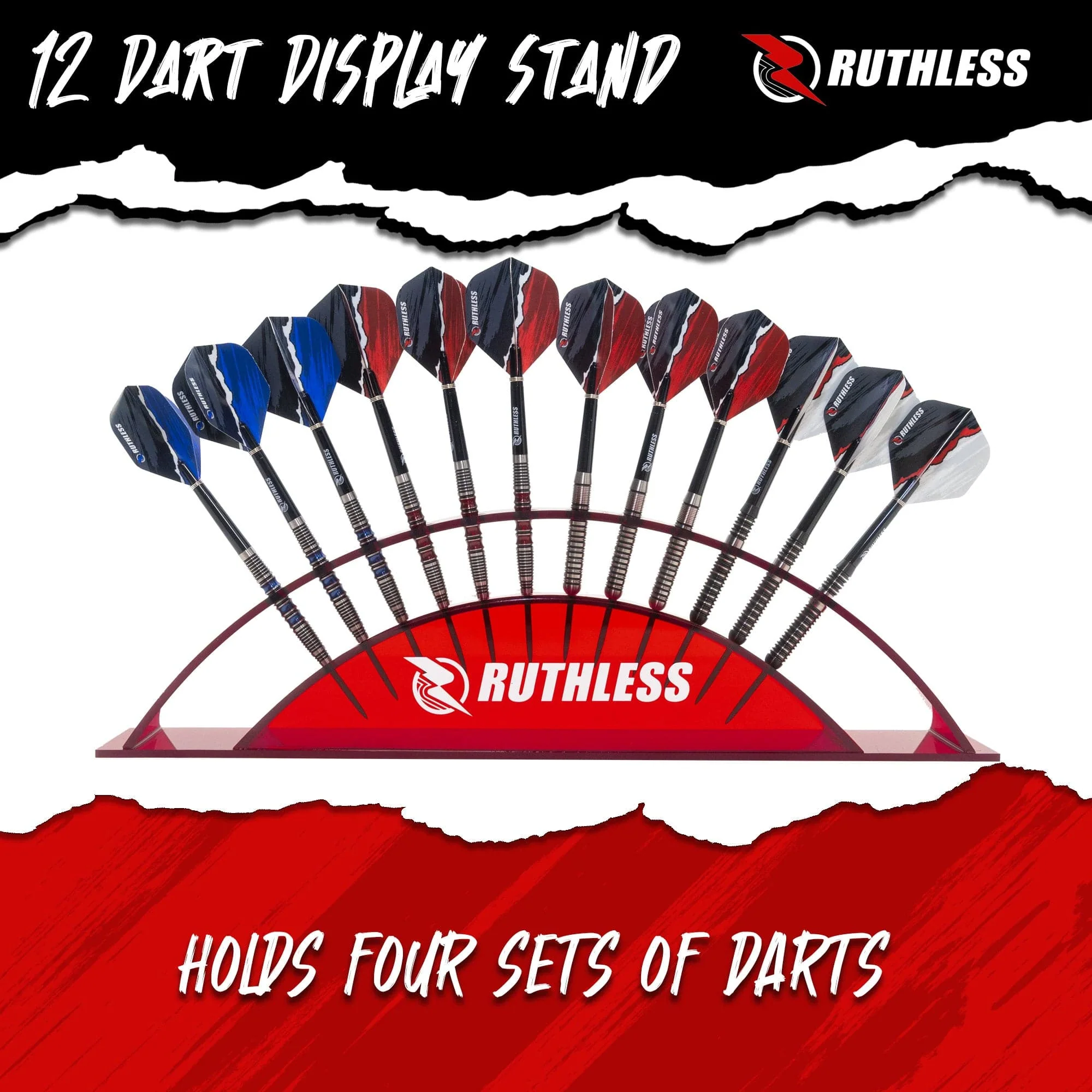 Ruthless Display Arc - 12-hole Acrylic Stand - Red - Image 3