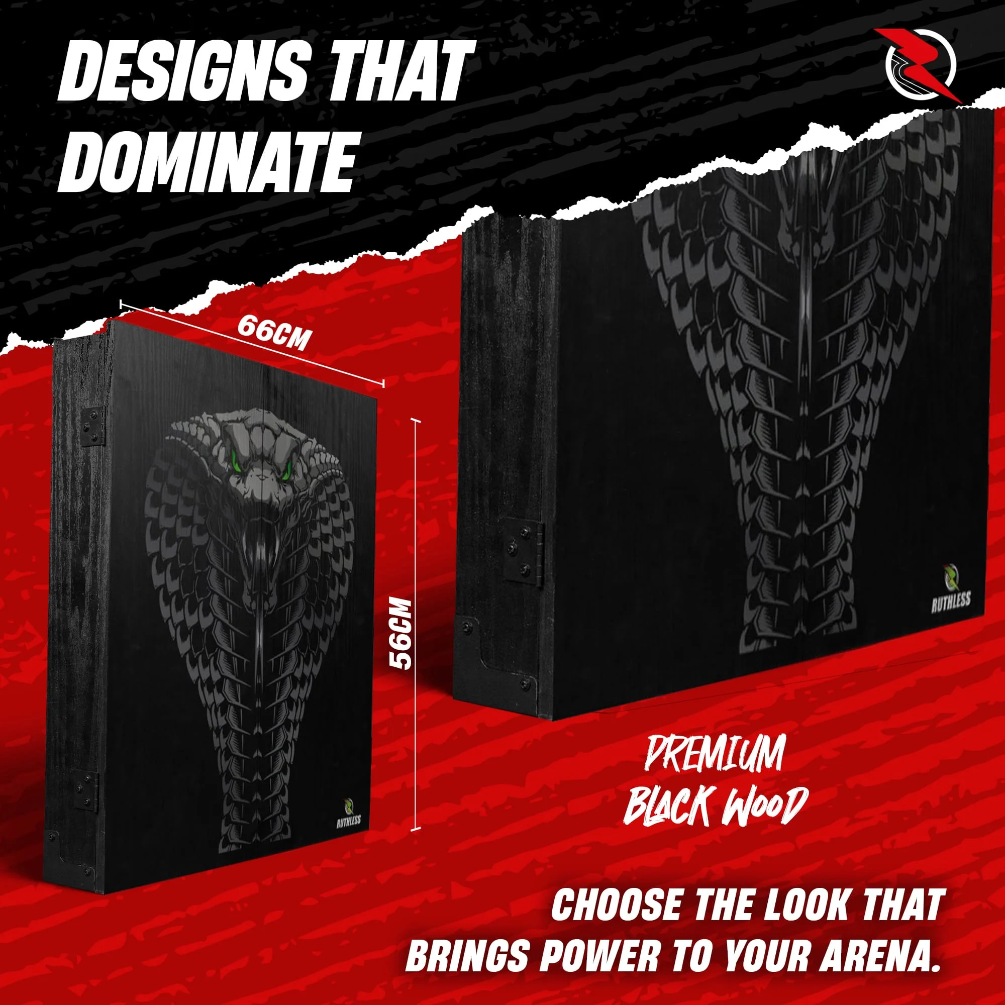 Ruthless Home Darts Centre - Cabinet with USB Light - Cobra - Image 5