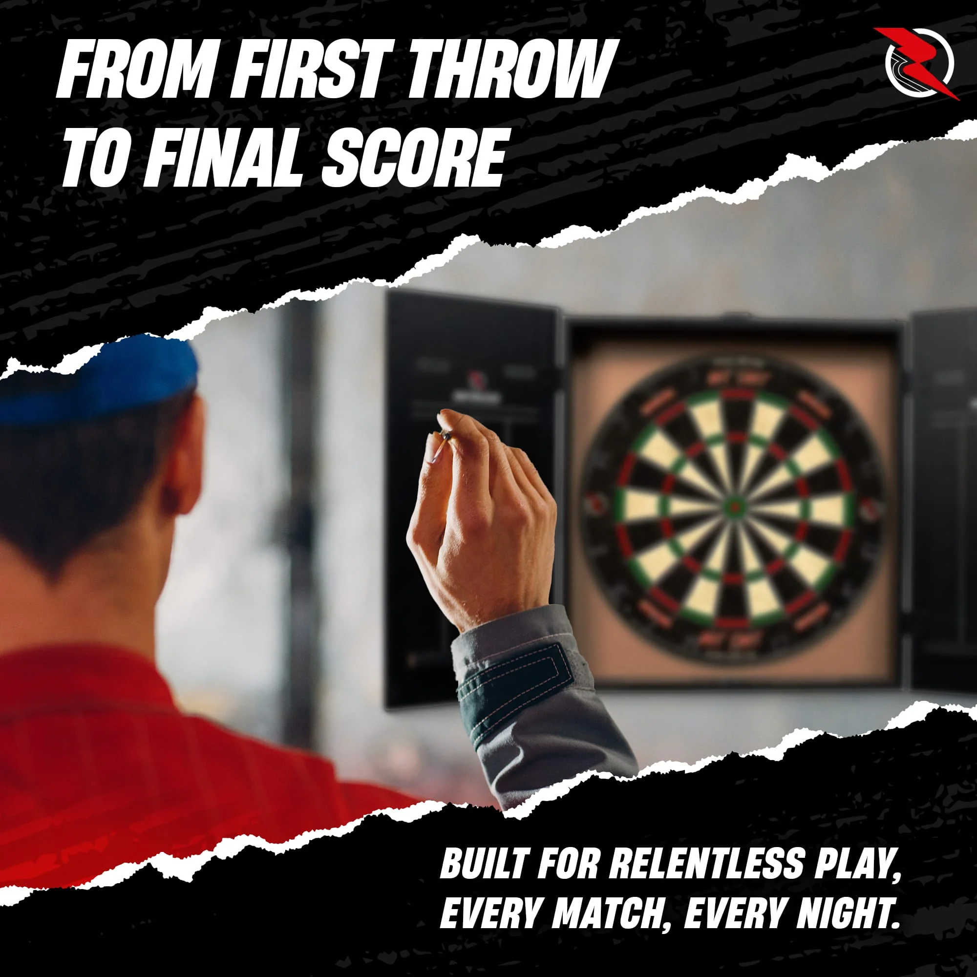 Ruthless Home Darts Centre - Cabinet with USB Light - Dragon - Image 8