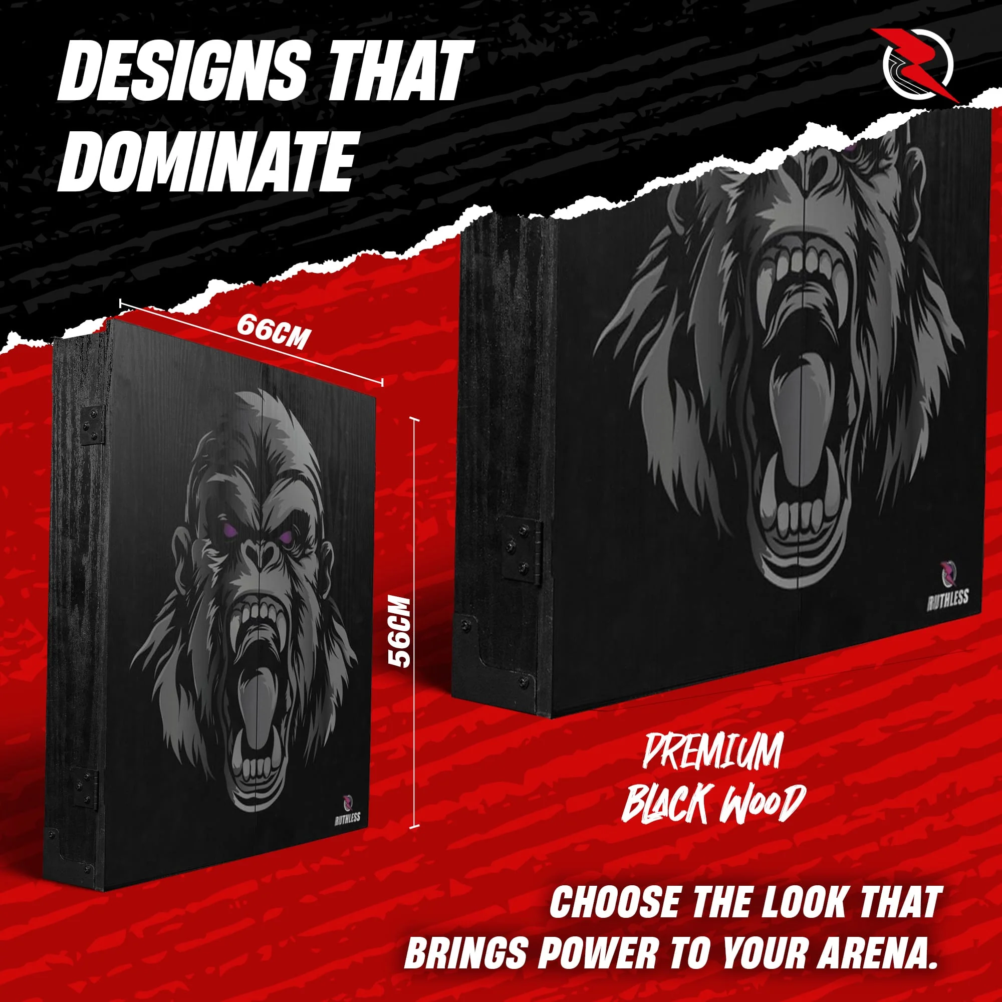 Ruthless Home Darts Centre - Cabinet with USB Light - Gorilla - Image 6