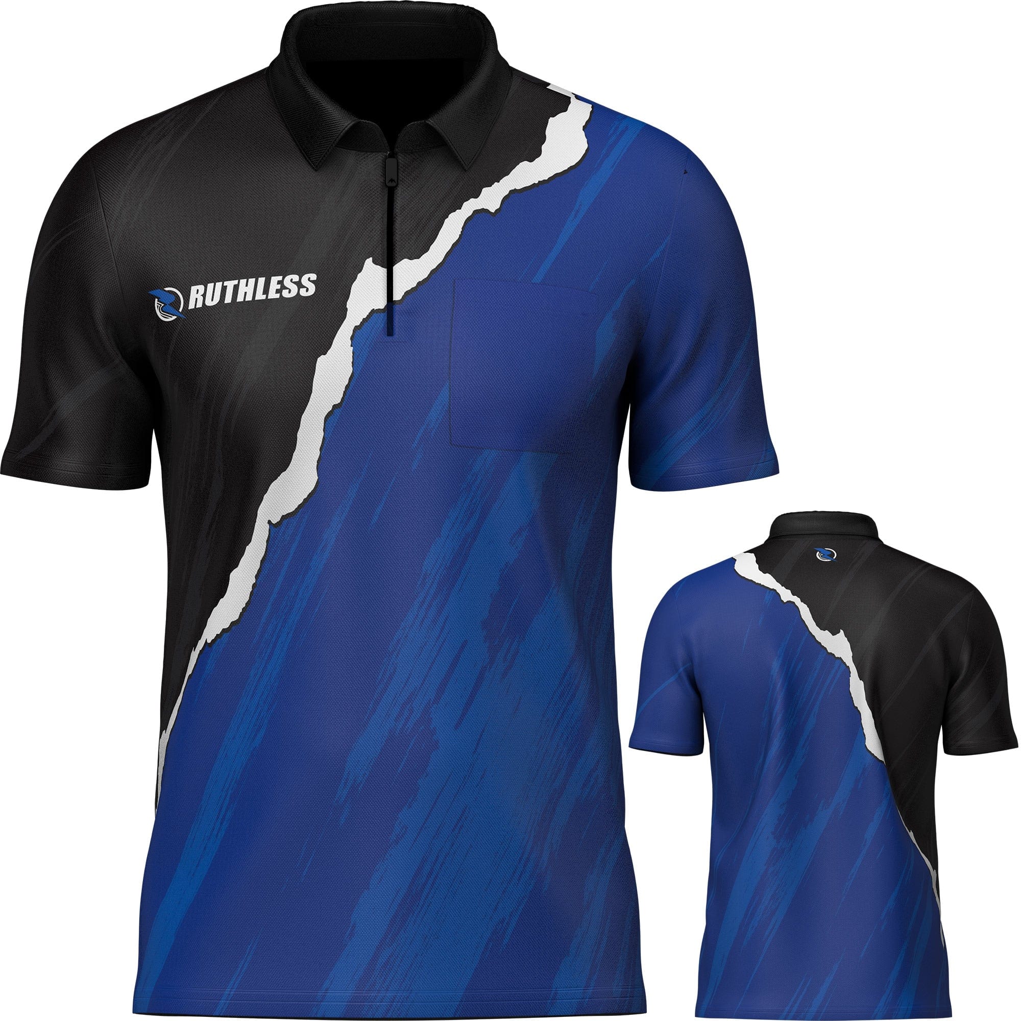 *Ruthless RipTorn ECO Dart Shirt - with Pocket - Black & Blue
