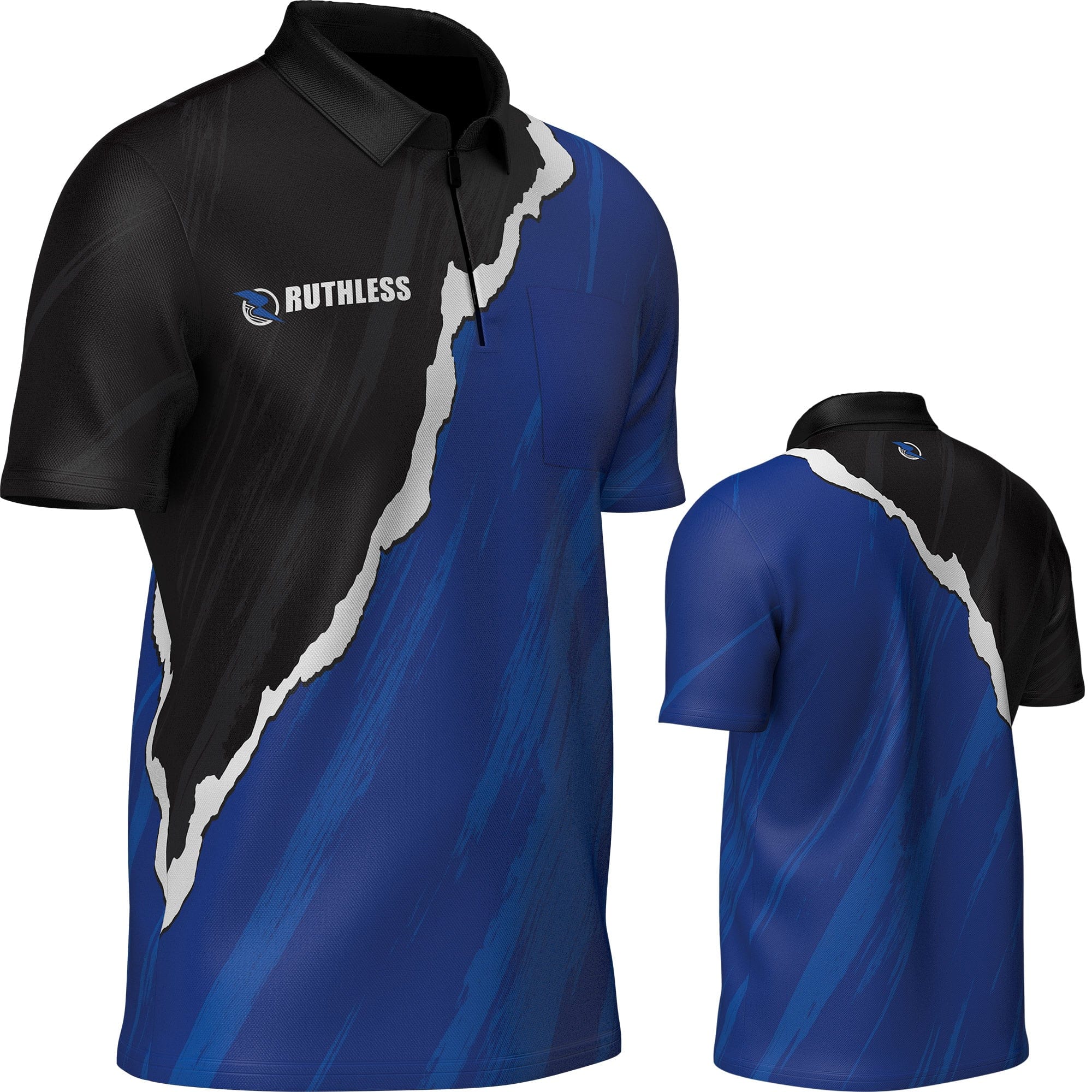 *Ruthless RipTorn ECO Dart Shirt - with Pocket - Black & Blue - Image 2