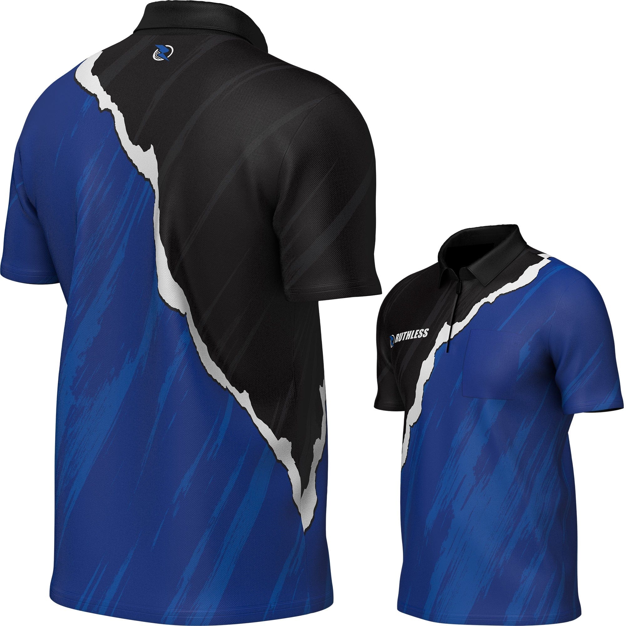 *Ruthless RipTorn ECO Dart Shirt - with Pocket - Black & Blue - Image 3
