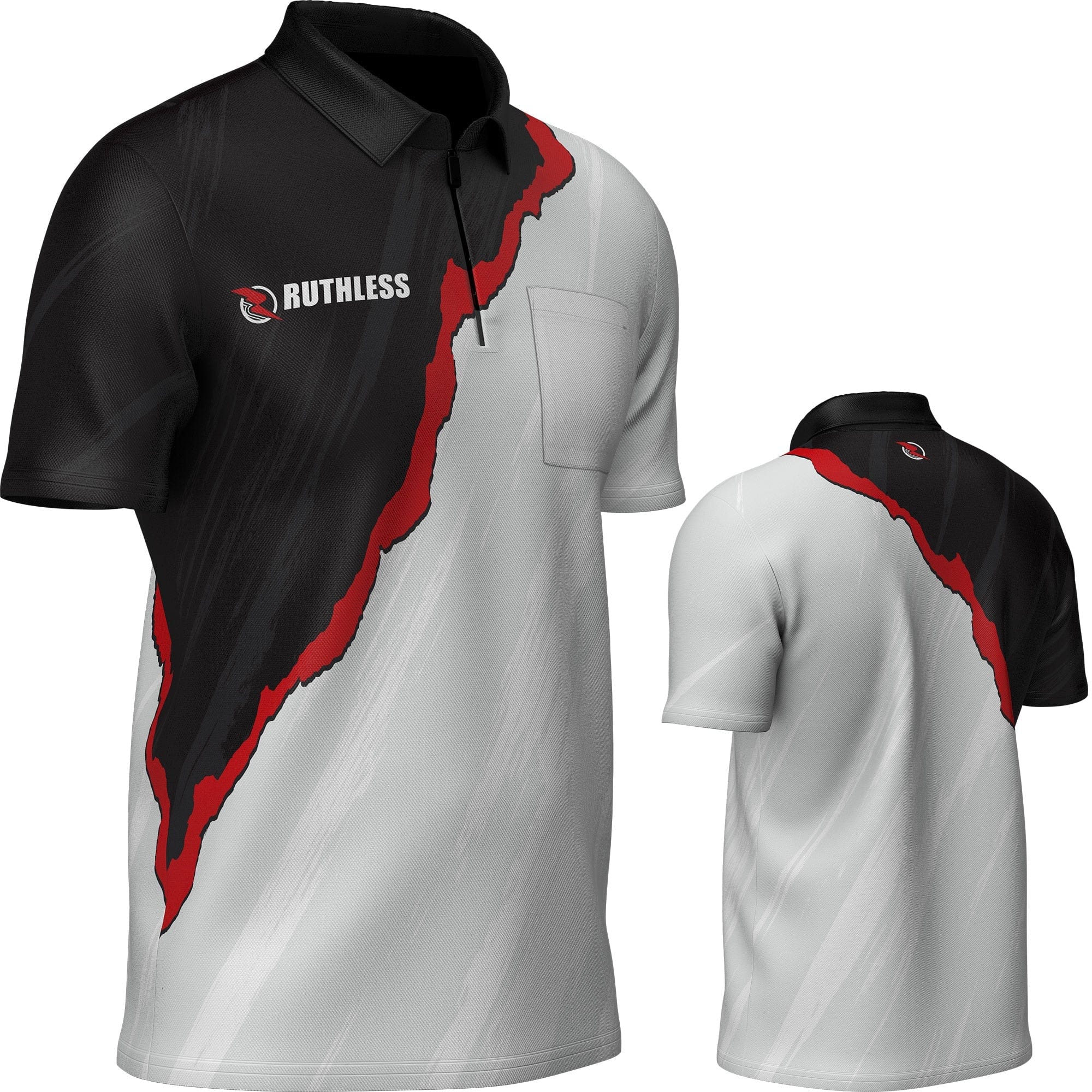 *Ruthless RipTorn ECO Dart Shirt - with Pocket - Black & Light Grey - Image 2