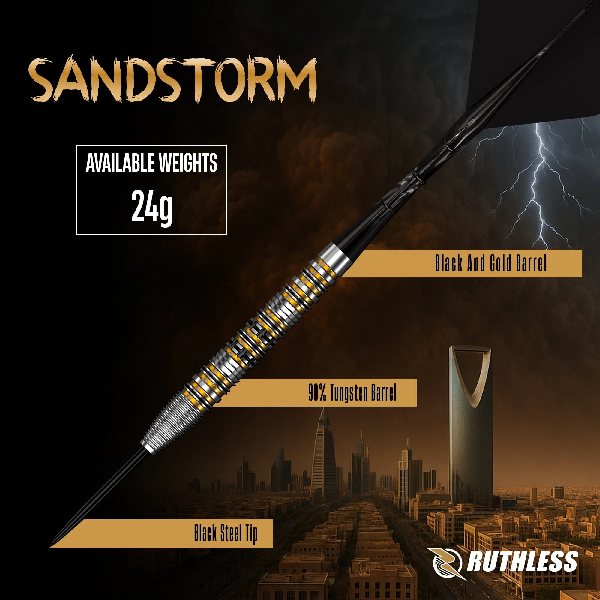 Ruthless Sandstorm Darts - Steel Tip - 90% Tungsten - Image 3