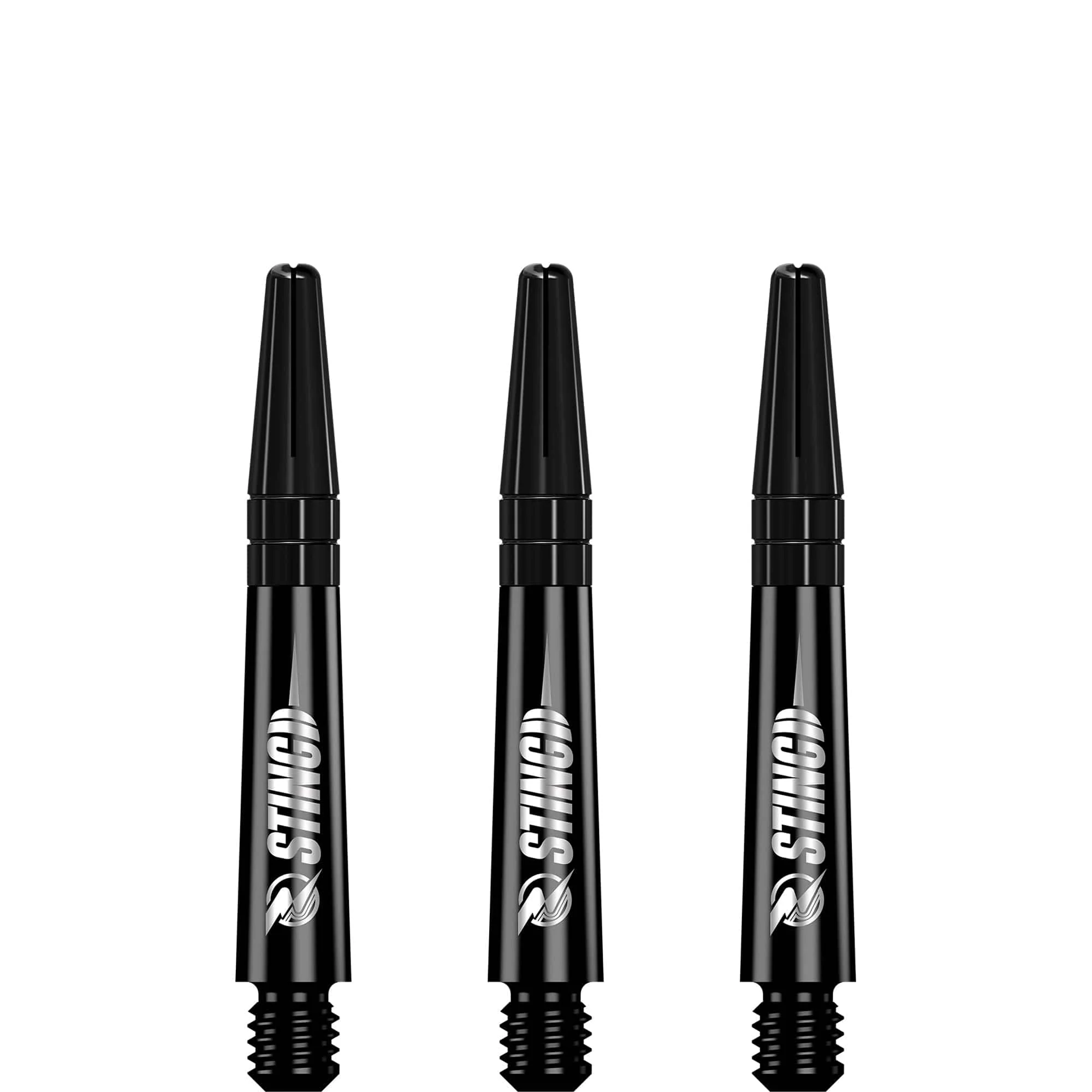 Ruthless Sting Dart Shafts - Polycarbonate - Solid Black - Black Top - Image 5
