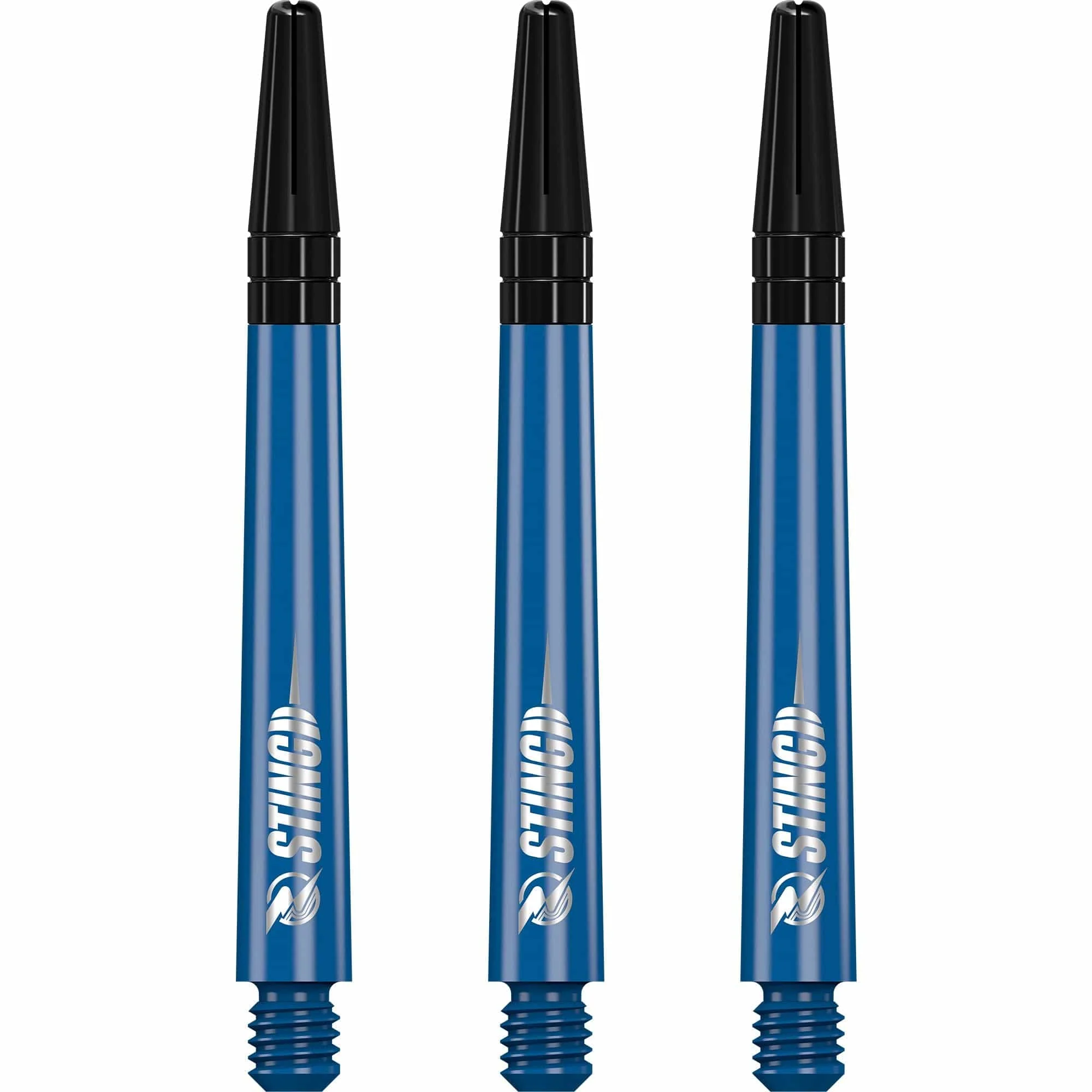 Ruthless Sting Dart Shafts - Polycarbonate - Solid Blue - Black Top - Image 2