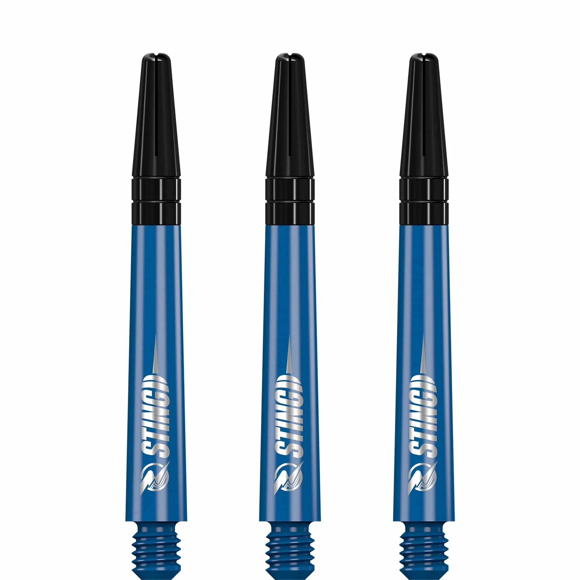 Ruthless Sting Dart Shafts - Polycarbonate - Solid Blue - Black Top - Image 3