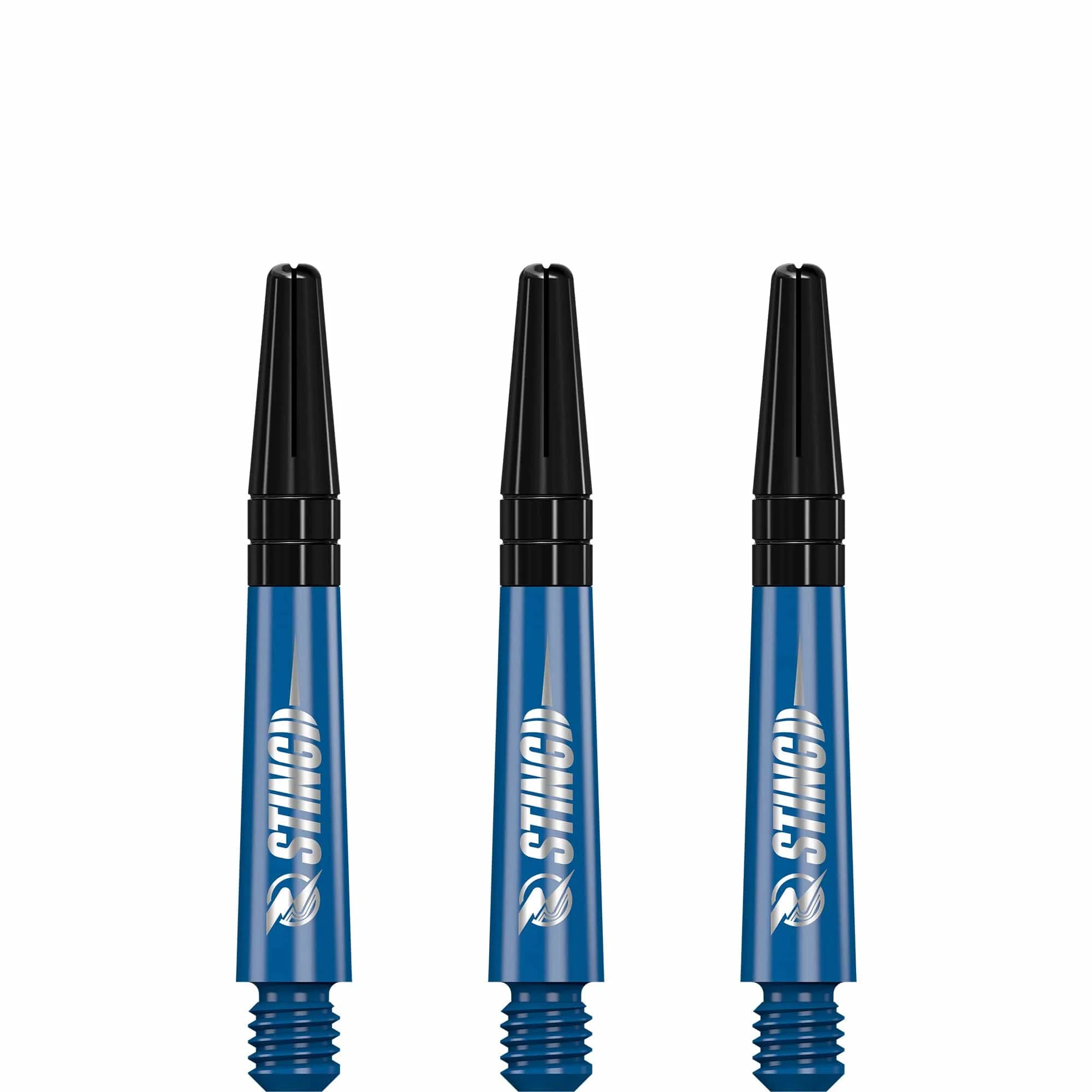 Ruthless Sting Dart Shafts - Polycarbonate - Solid Blue - Black Top - Image 5
