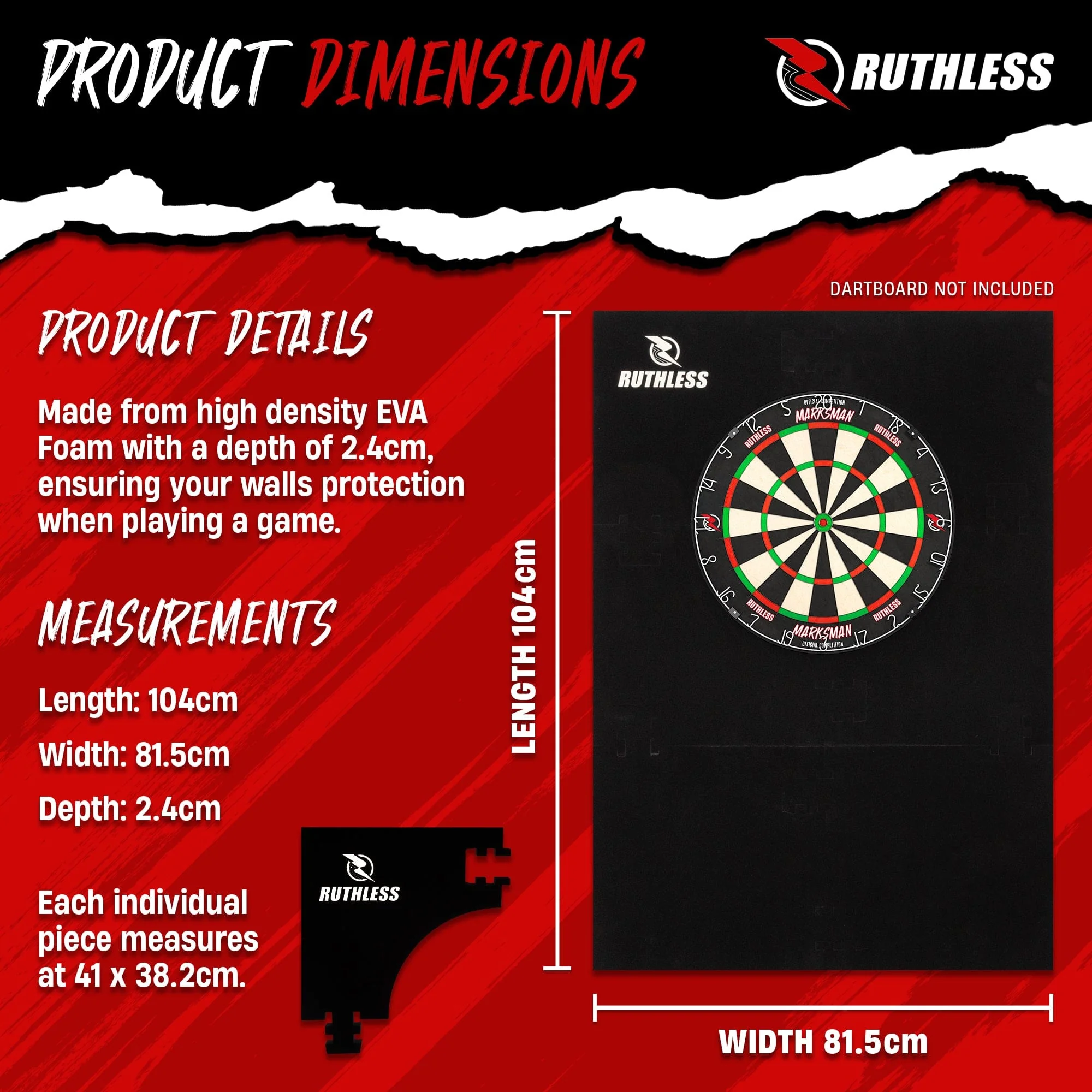 Ruthless XL Jigsaw Surround - EVA Dartboard Surround - Black - Image 5