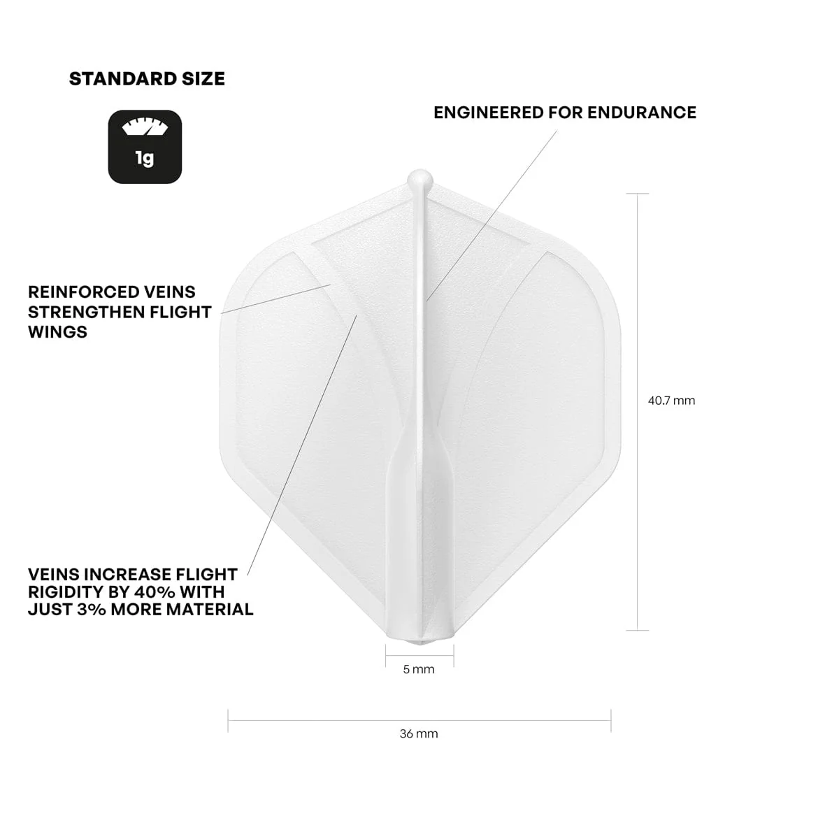 Shot Airfoil Dart Flights - Moulded Flight - Standard - Image 3