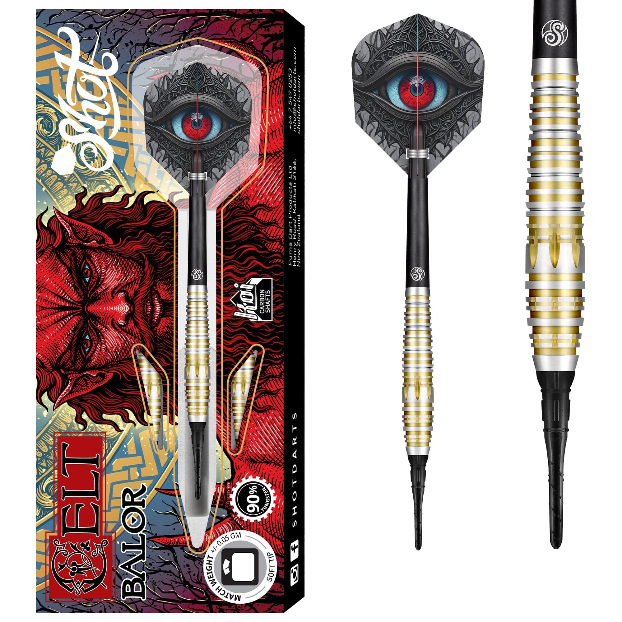 *Shot Celt Darts - Soft Tip - 90% Tungsten - Balor
