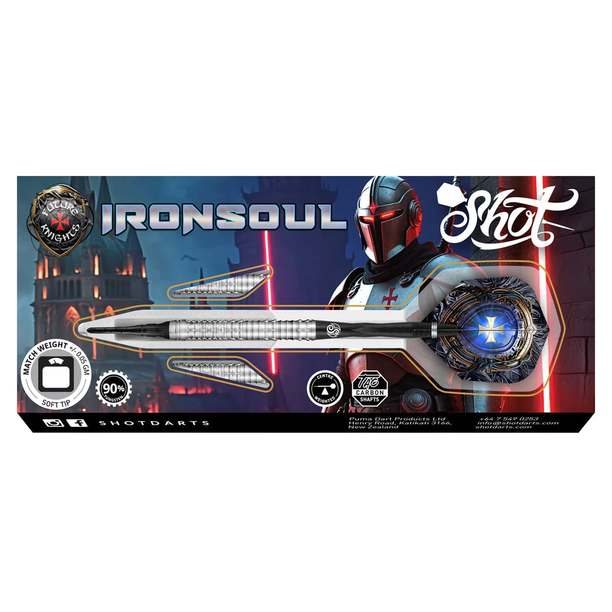 Shot Future Knights Darts - Soft Tip - 90% Tungsten - Ironsoul - 20g - Image 4