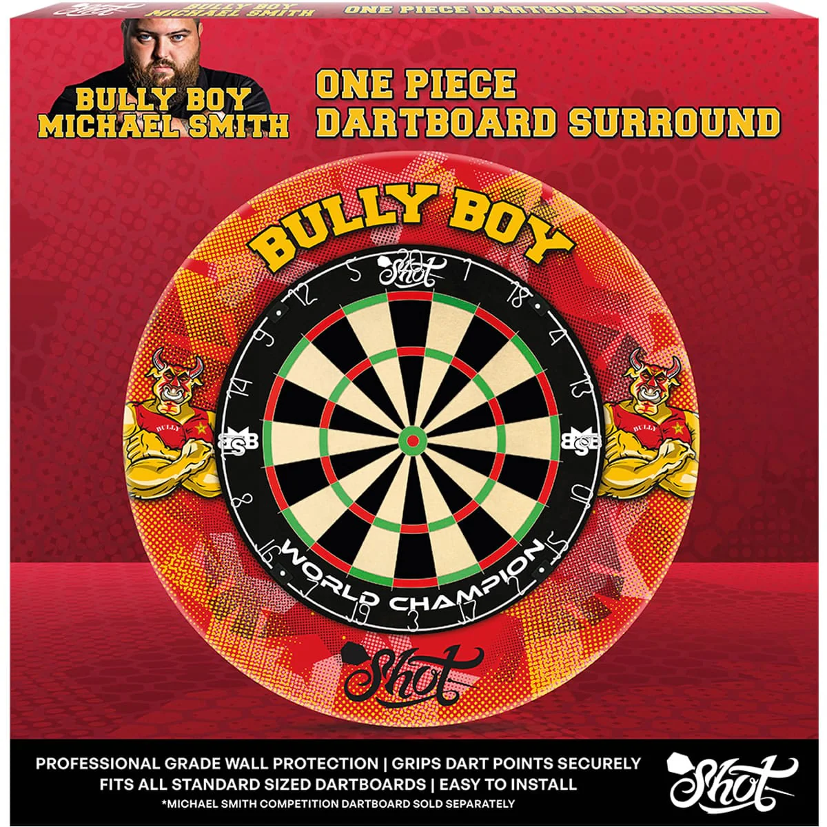 Shot Michael Smith Dartboard Surround - Professional - Bully Boy - Red - Image 2