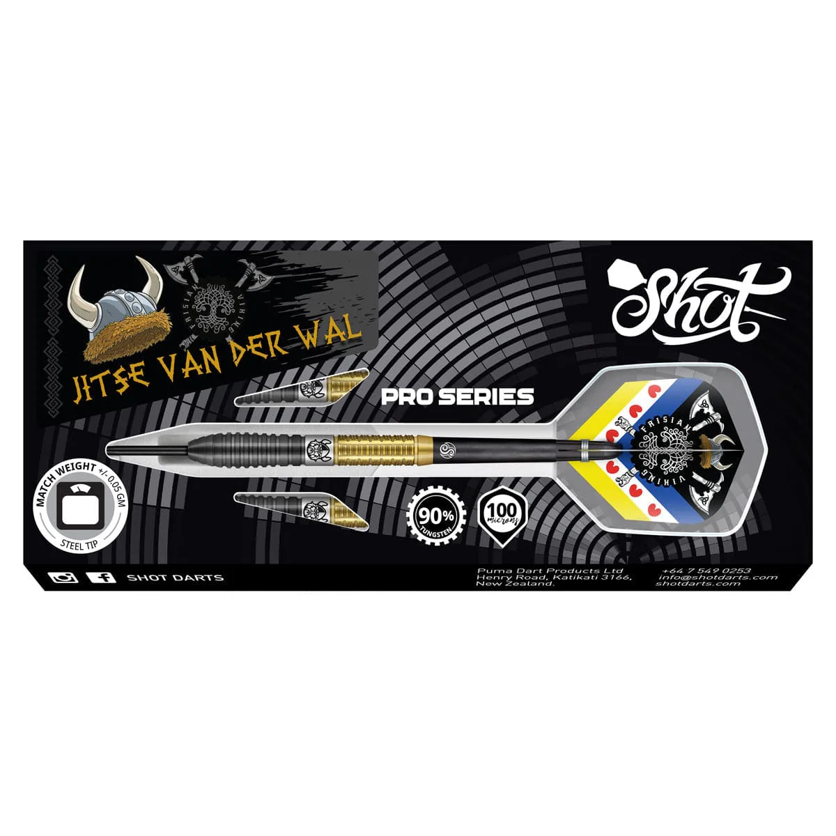 Shot Pro Series Darts - Steel Tip - 90% Tungsten - Jitse van der Wal - Image 4