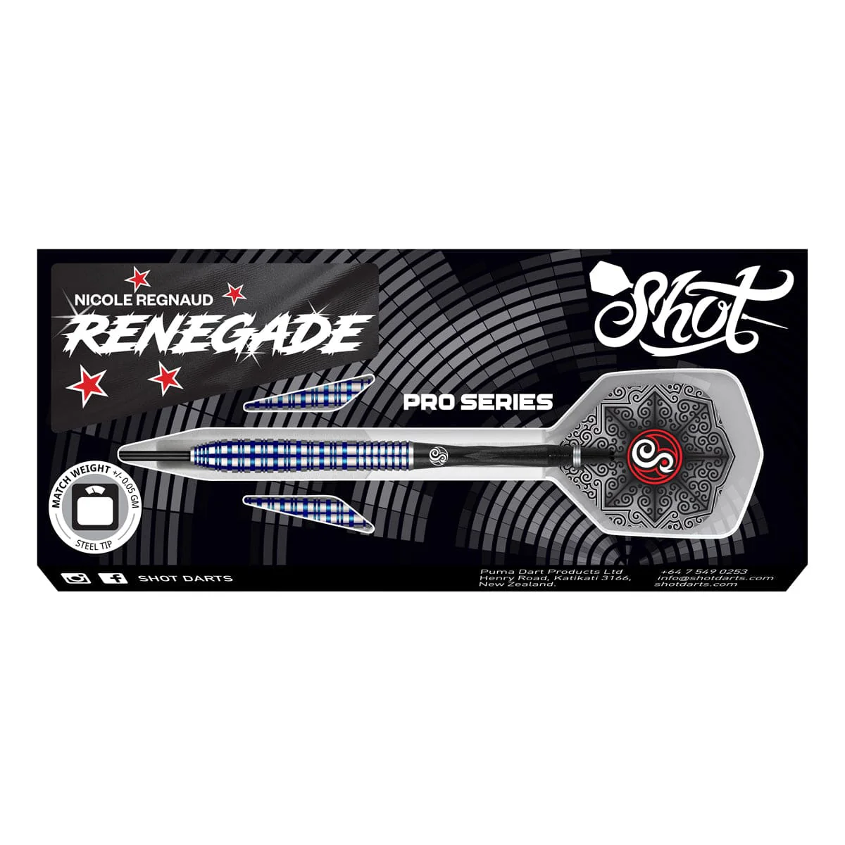Shot Pro Series Darts - Steel Tip - 90% Tungsten - Nicole Regnaud - 23g - Image 4