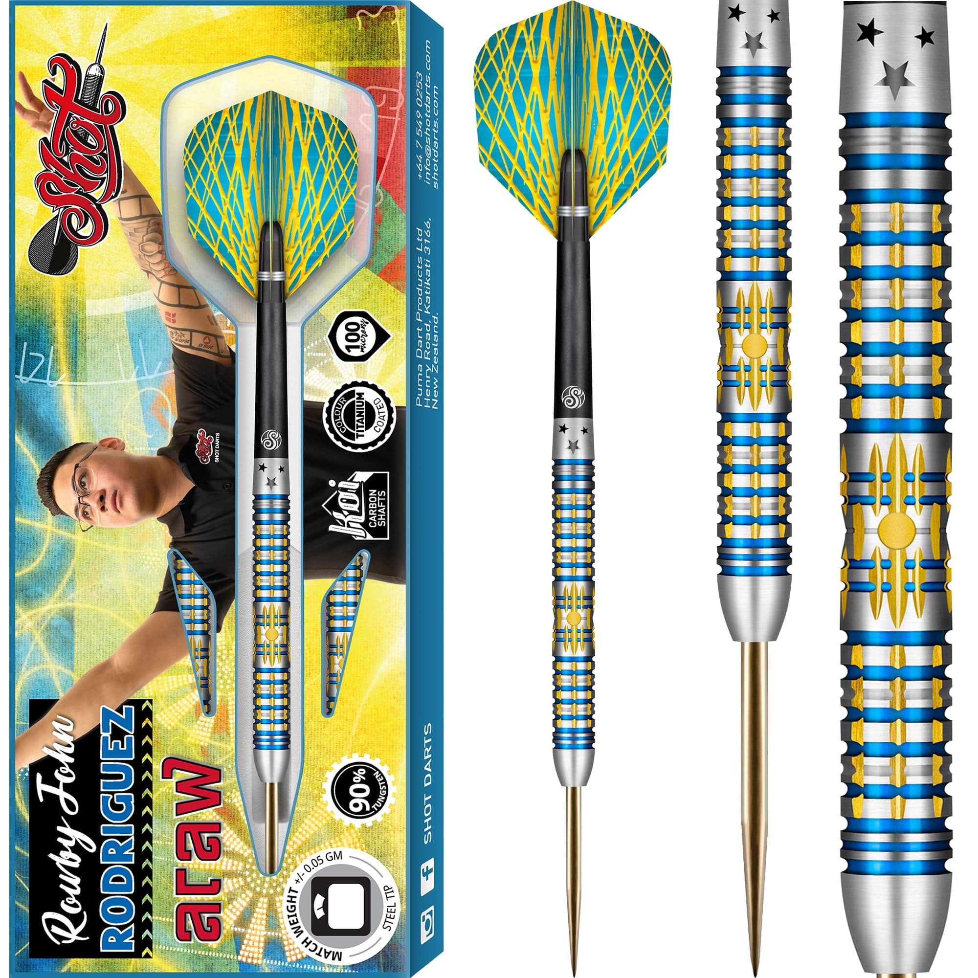 Shot Rowby-John Rodriguez Darts - Steel Tip Tungsten - Araw - Image 2