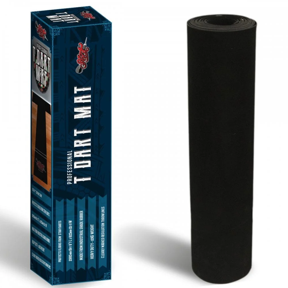 Shot T-Mat - Carpet Dart Mat - Floor Protection - 300cm x 60cm - Black - Image 2