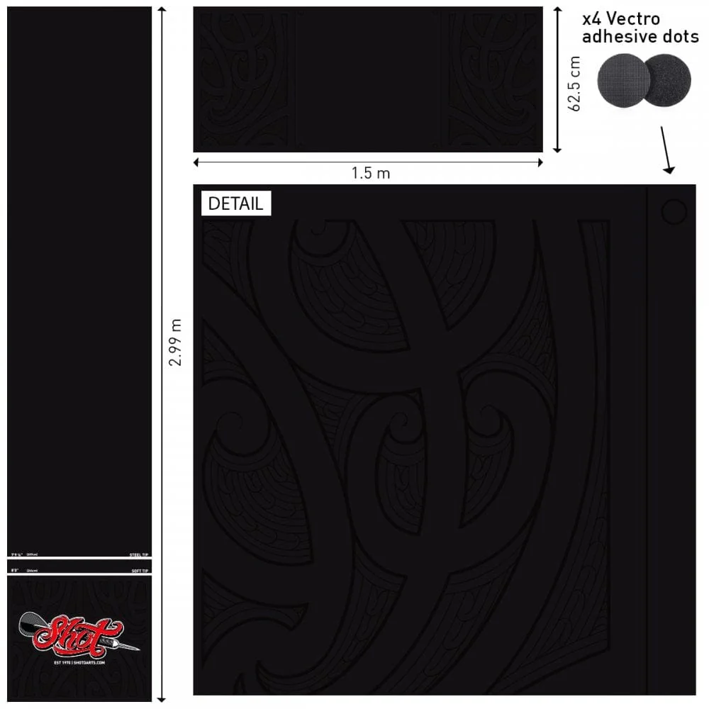 Shot T-Mat - Carpet Dart Mat - Floor Protection - 300cm x 60cm - Black - Image 4