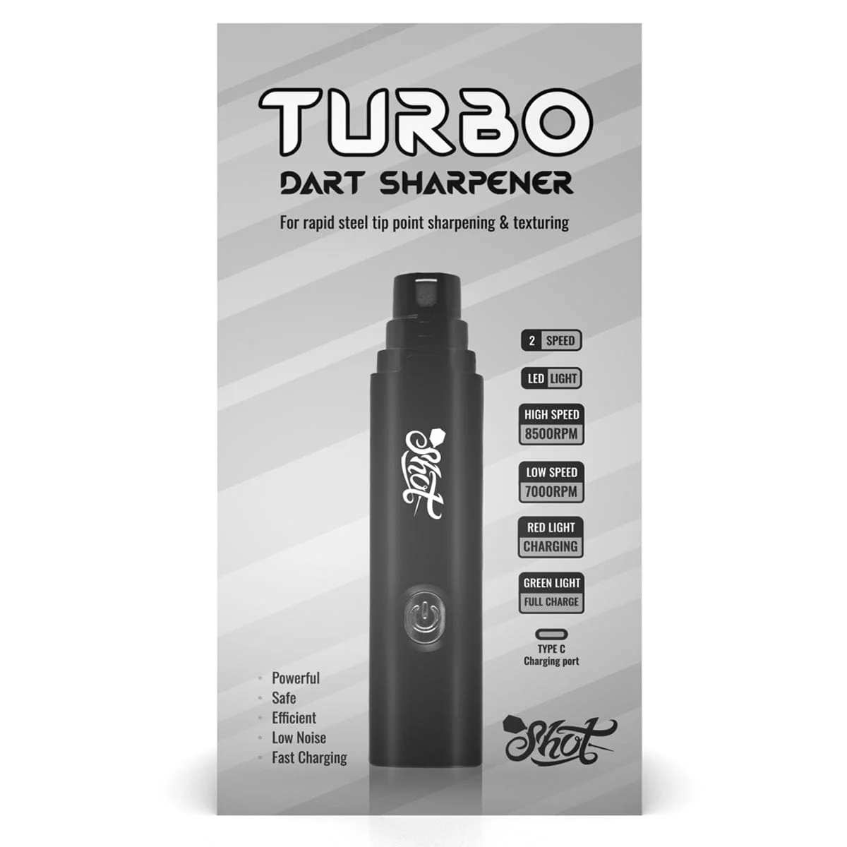Shot Turbo Dart Sharpener - USB-C - Point Sharpening and Texturing - Image 2