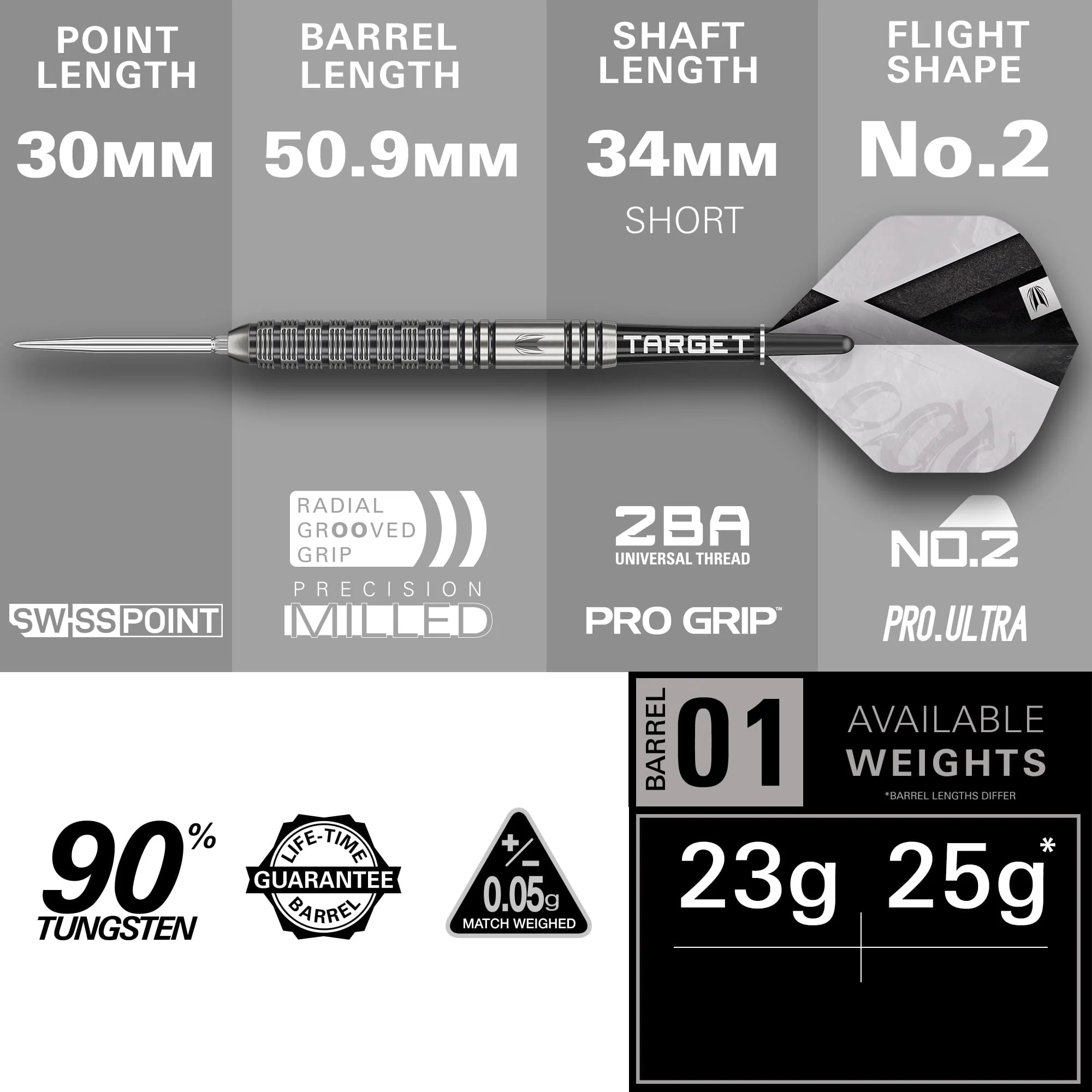 Target Beau Greaves Darts - Steel Tip - 90% Tungsten - G1 - Image 3