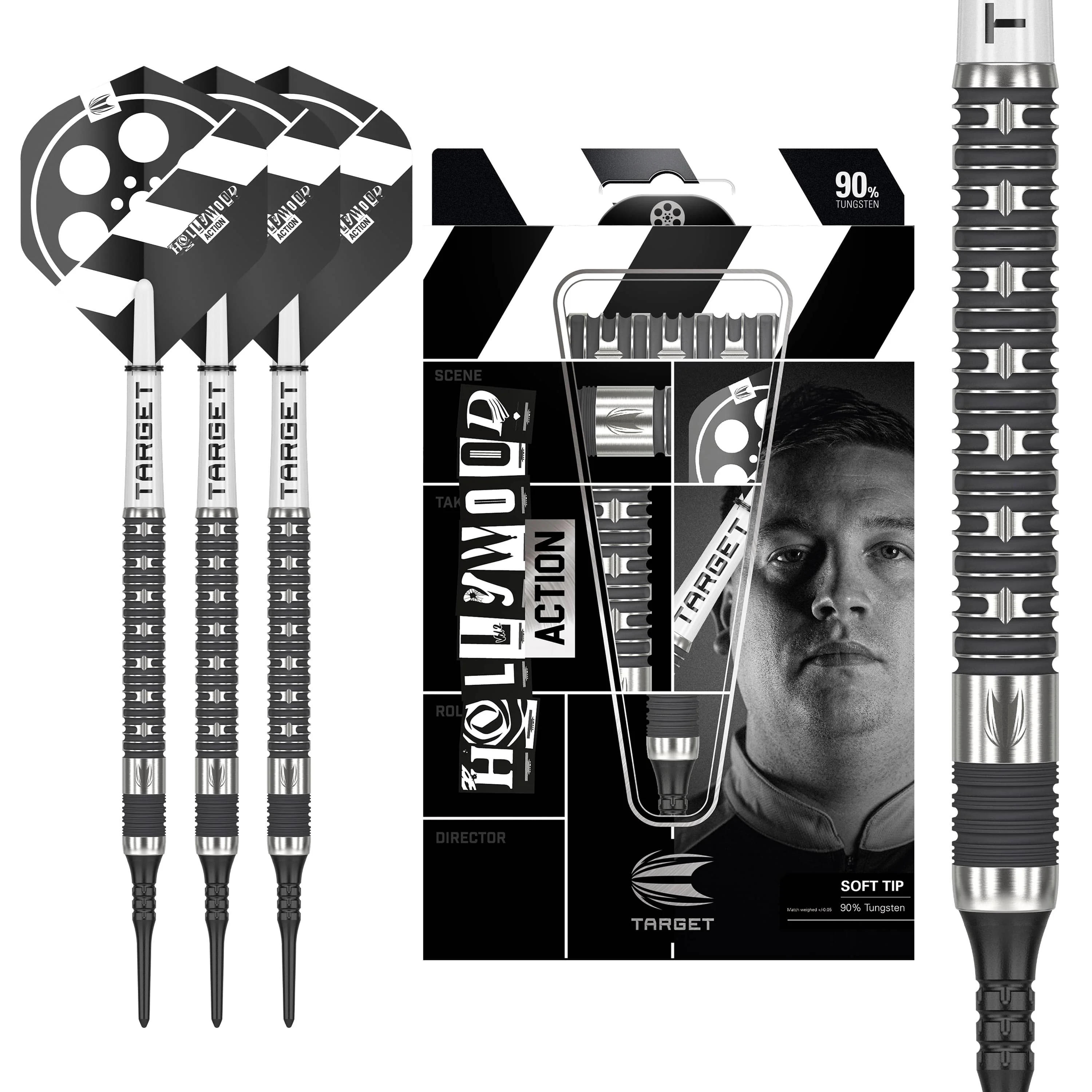 Target Chris Dobey Darts - Soft Tip - 90% Tungsten - Hollywood Action