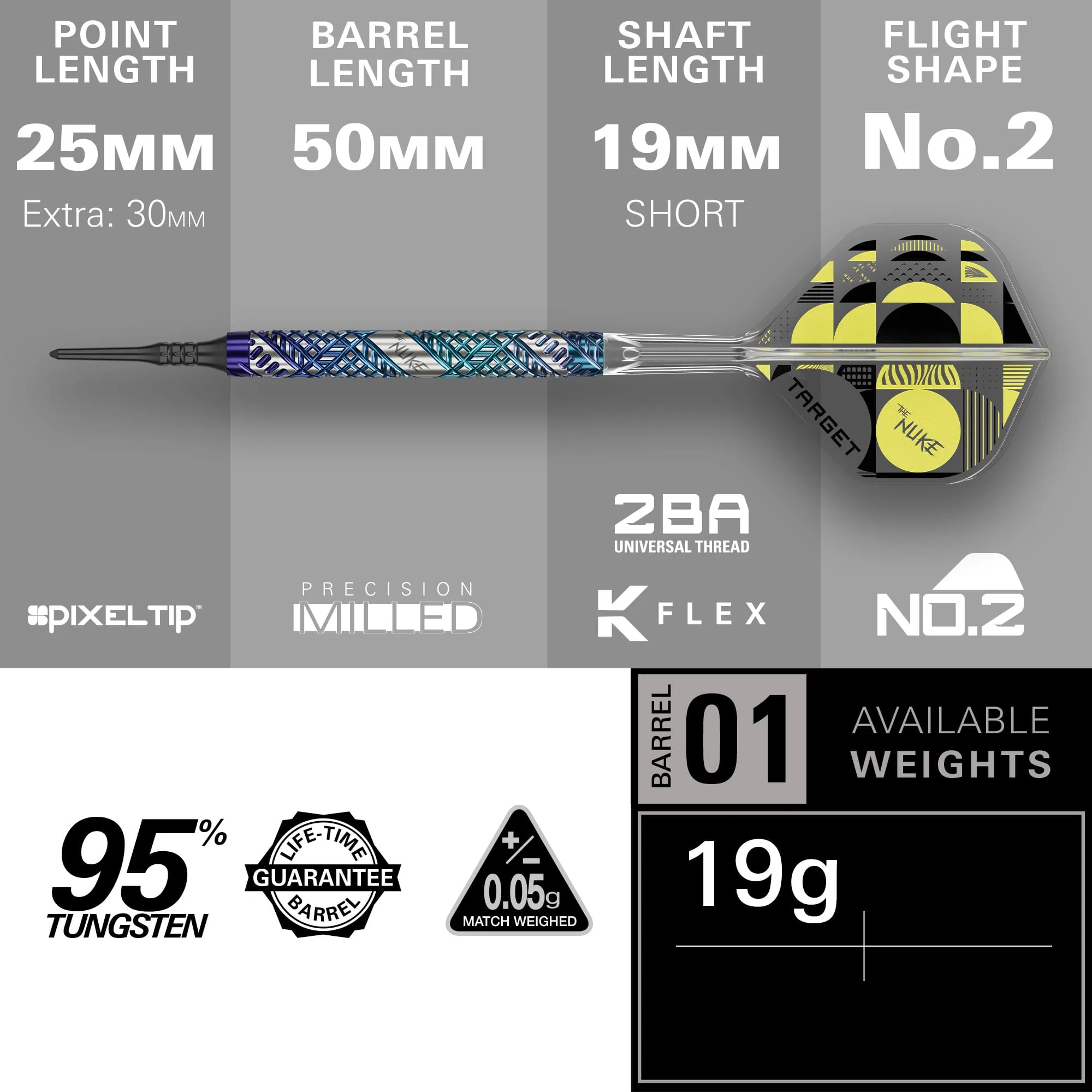 Target Luke Littler Darts - Soft Tip - 95% Tungsten - Edge - Image 3