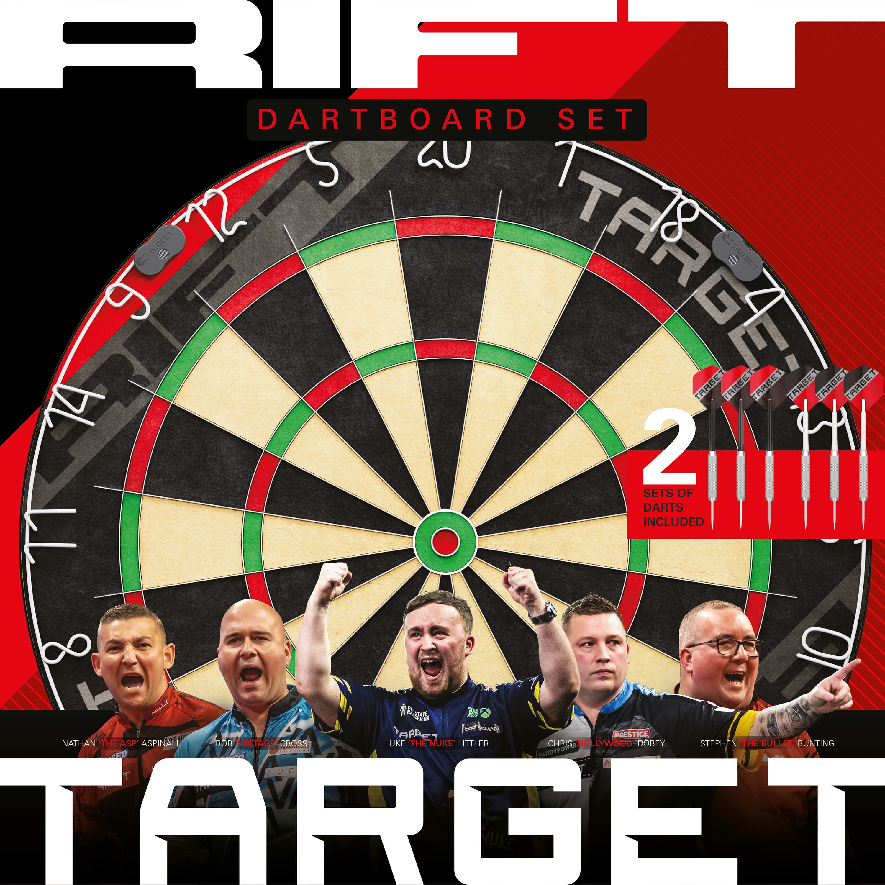 Target Rift Dartboard Set - Dartboard + 6 darts - Image 2