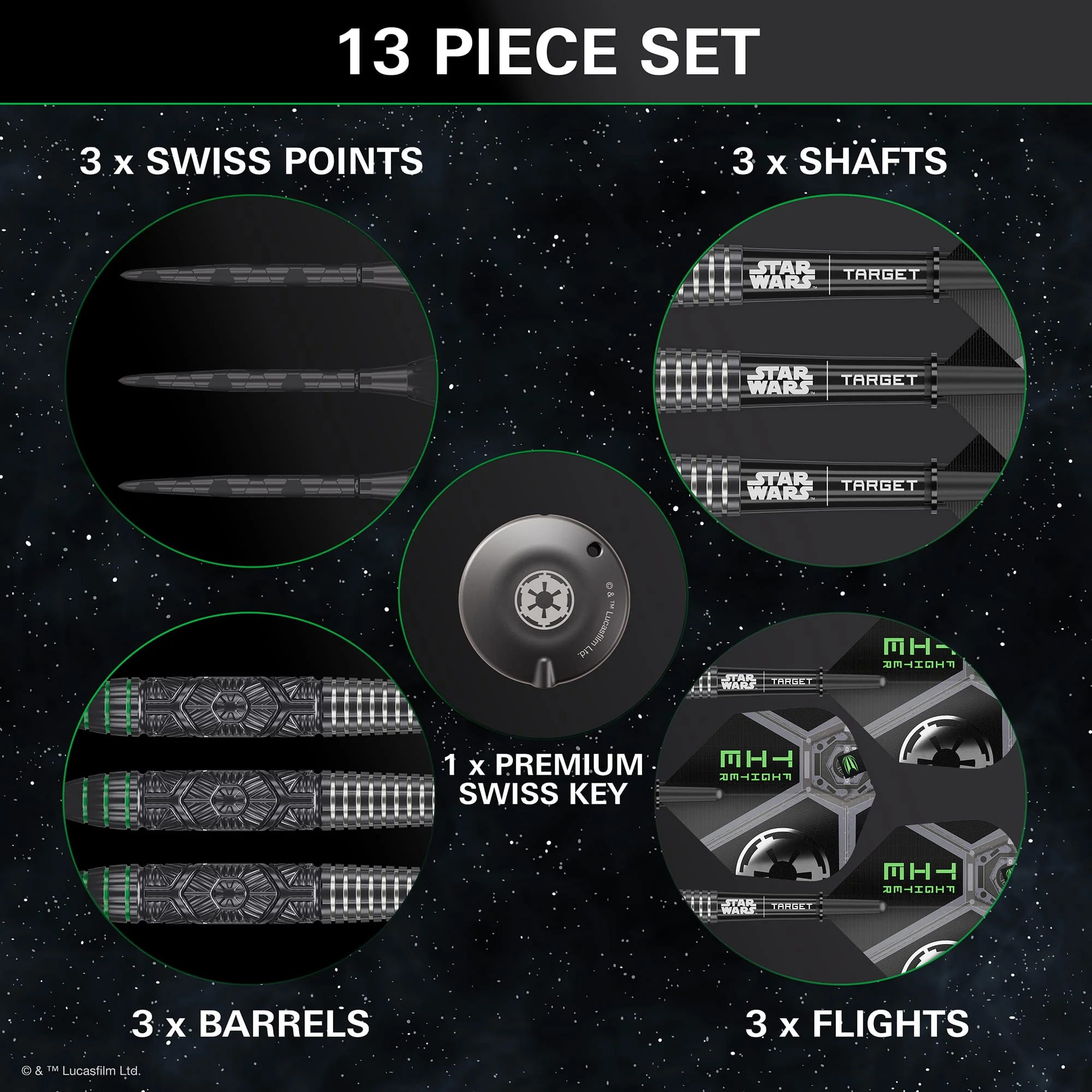 Target Star Wars Darts - Steel Tip - 90% Tungsten - Tie Fighter - Image 4