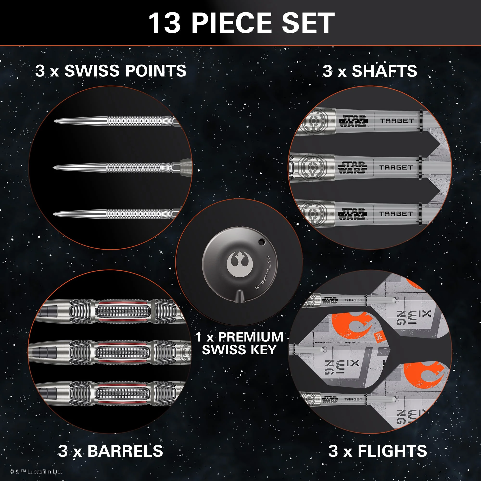 Target Star Wars Darts - Steel Tip - 90% Tungsten - X Wing - Image 4