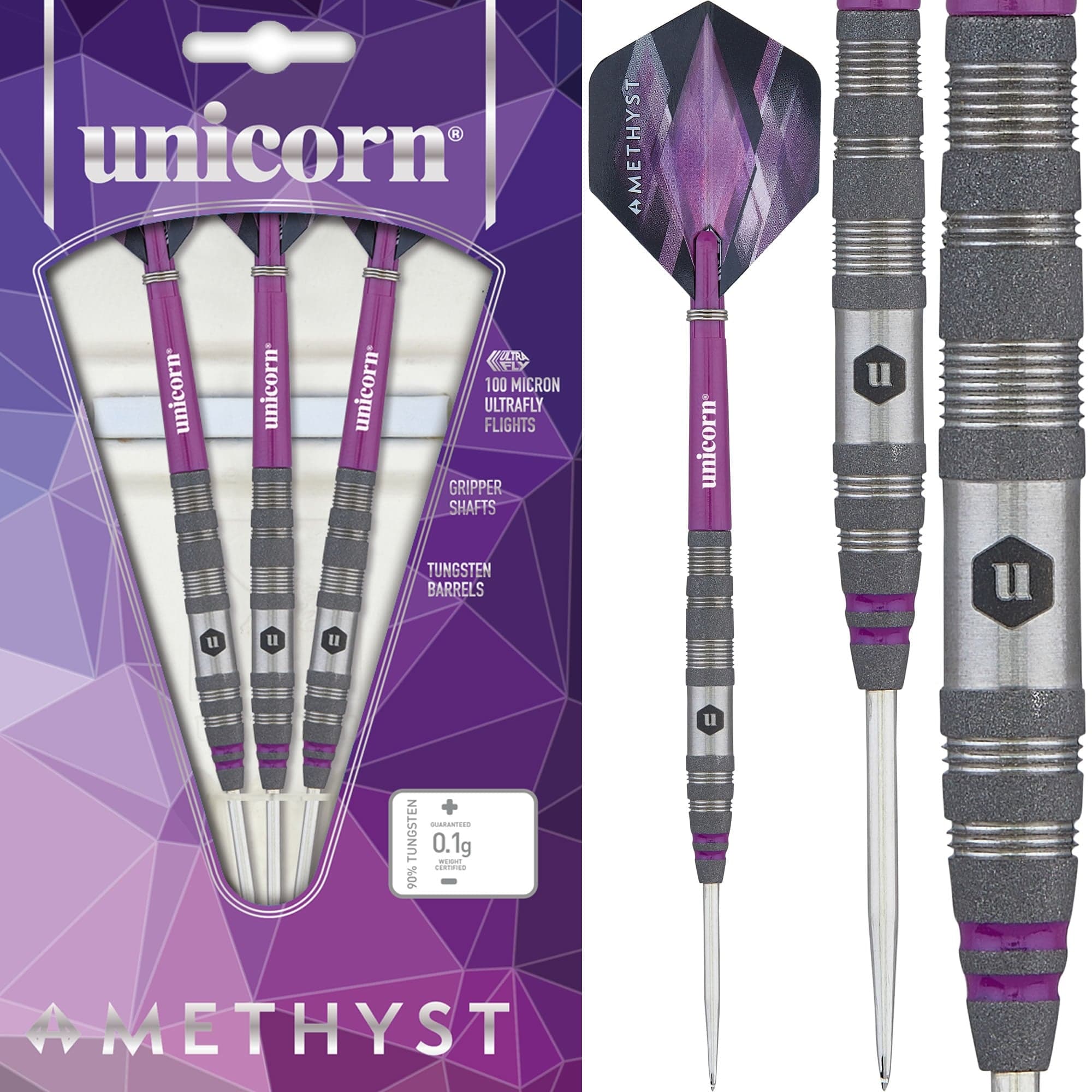 Unicorn Amethyst Darts - Steel Tip - Utech - Style 2 - Sandblasted - Image 2