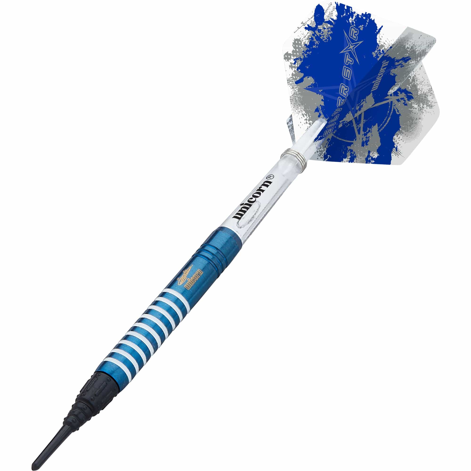 *Unicorn Gary Anderson Darts - Soft Tip - Silver Star - Blue - Image 2