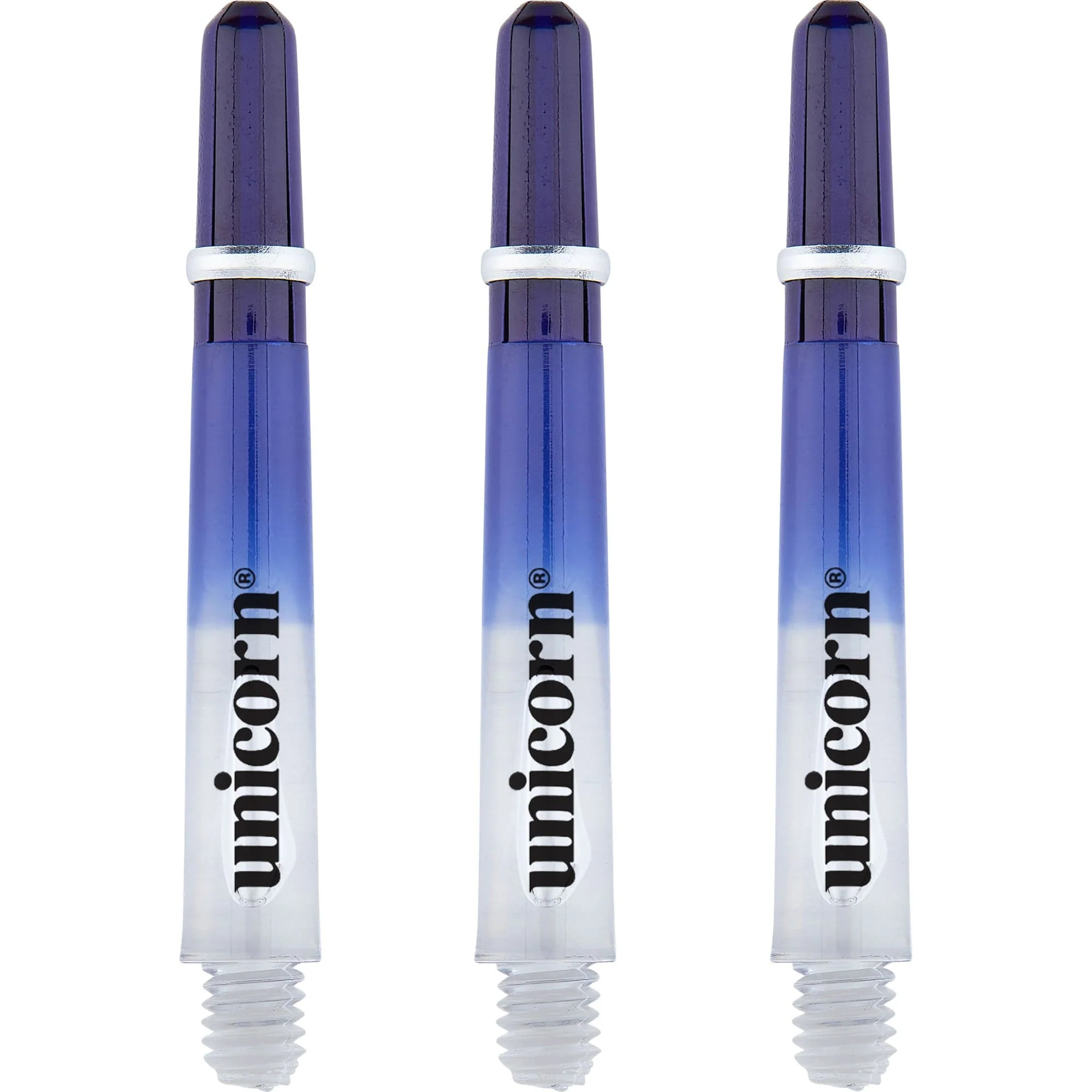 Unicorn Gripper 4 Two Tone Shafts - Polycarbonate Dart Stems with Ring - Blue
