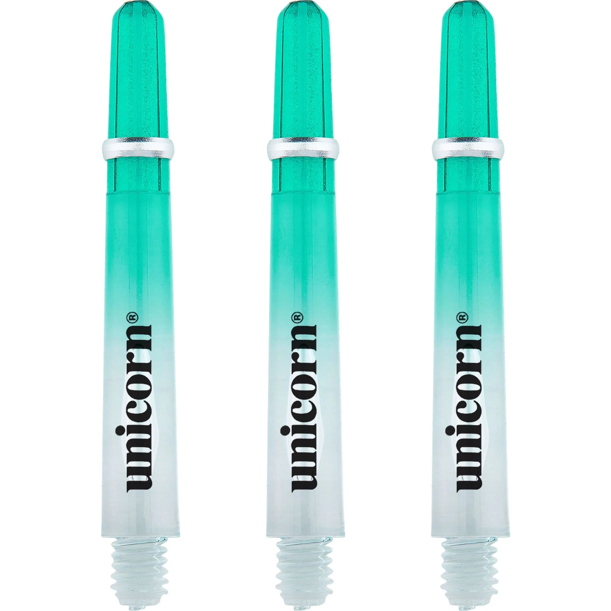 *Unicorn Gripper 4 Two Tone Shafts - Polycarbonate Dart Stems with Ring - Green