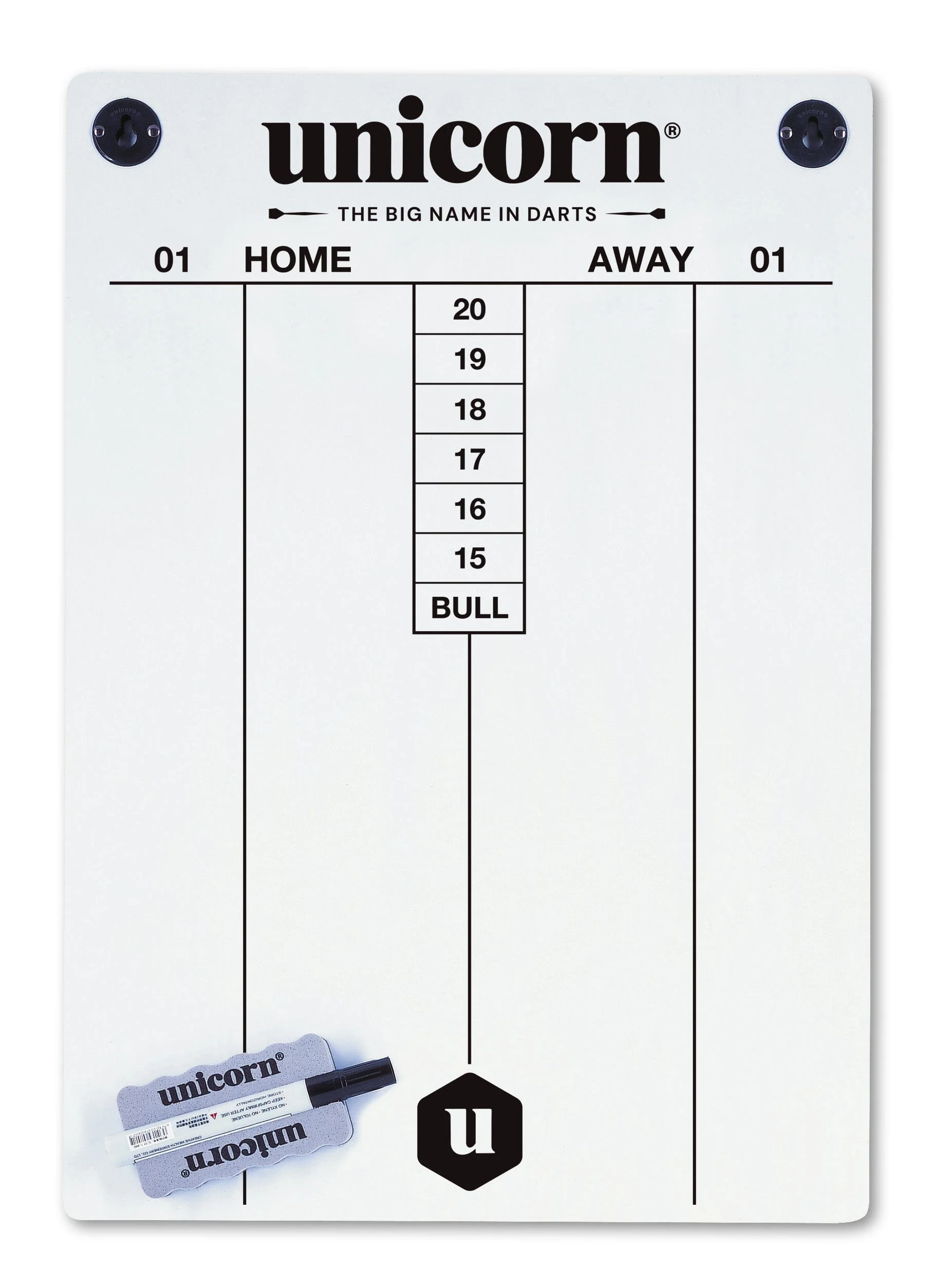 Unicorn Marker Board - Dry Wipe - 57cm x 40cm - Whiteboard Kit