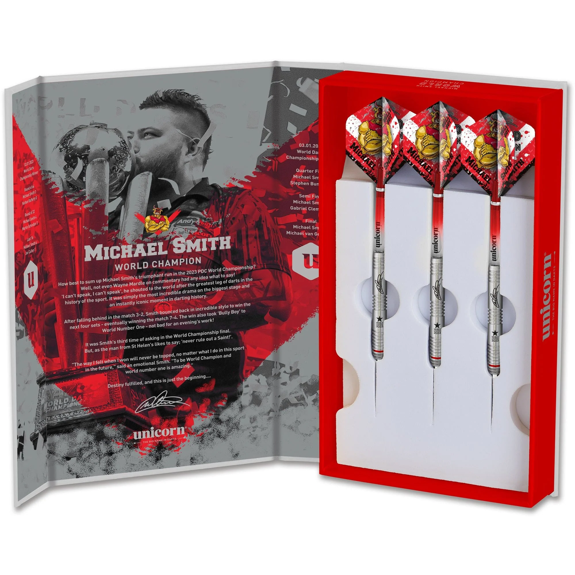 *Unicorn Michael Smith Darts - Steel Tip - Bully Boy - World Champion - Image 3