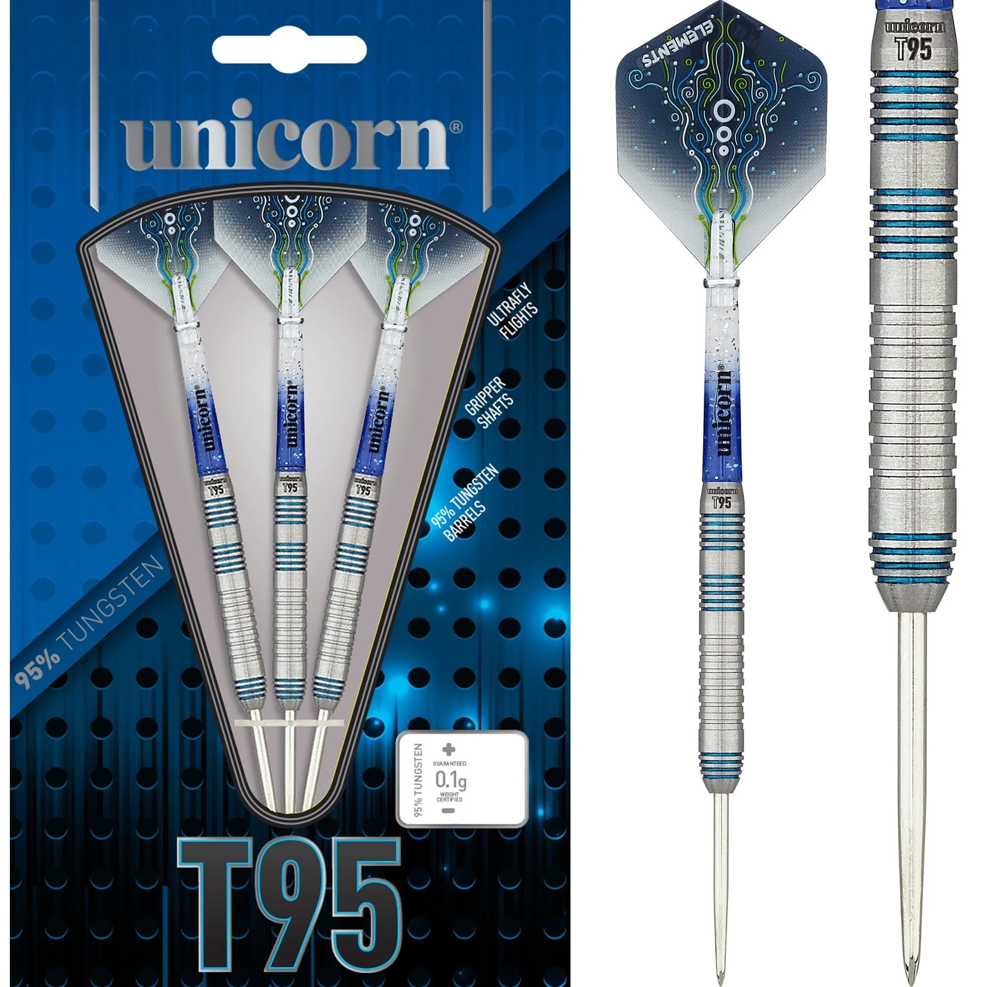 *Unicorn T95 Darts - Steel Tip - Core XL - S2 - Blue