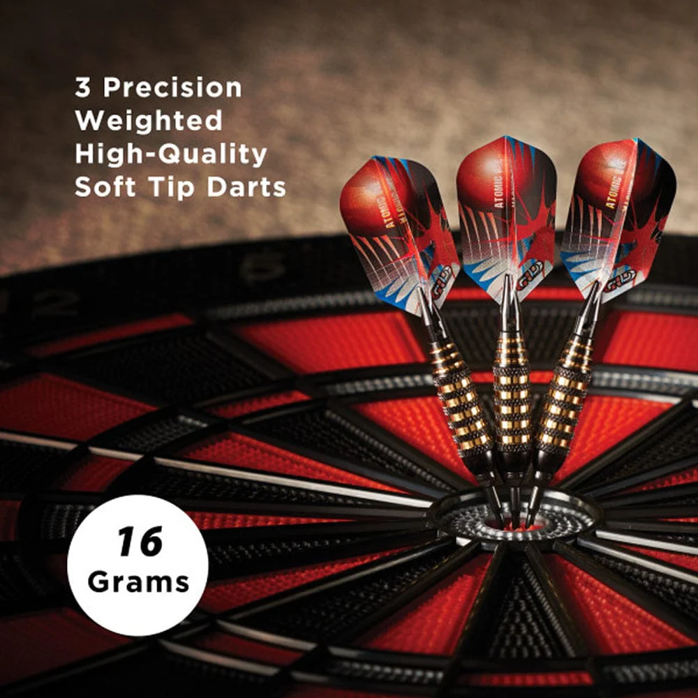 Viper Atomic Bee Darts - Soft Tip - Coated Alloy - Coloured Rings - Black - Image 7