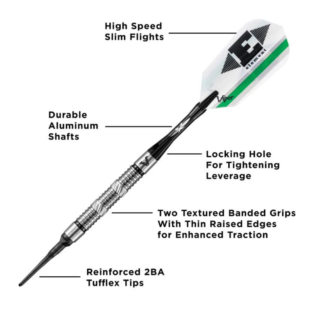 Viper Element Darts - Soft Tip - 90% - inc Extras - E3 - Tri-Ring - Black Ring - Image 2