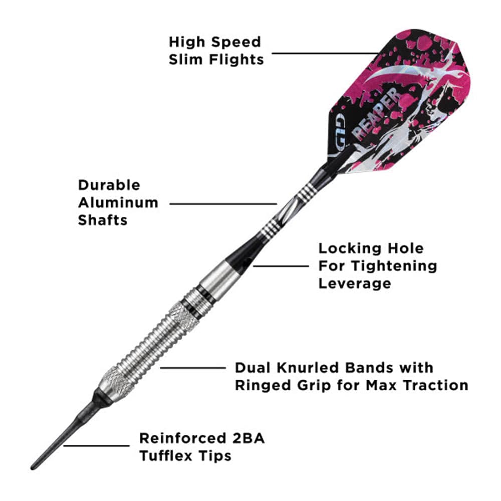 Viper Grim Reaper Darts - Soft Tip - 80% - inc Extras - G1 - Front-Scallop - Natural - Image 2