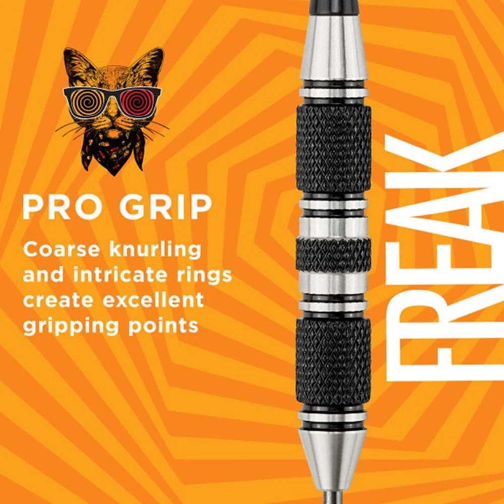 Viper The Freak Darts - Steel Tip - Nickel Silver - with Spinster Shafts - F2 - Black Twin Knurl - Image 2
