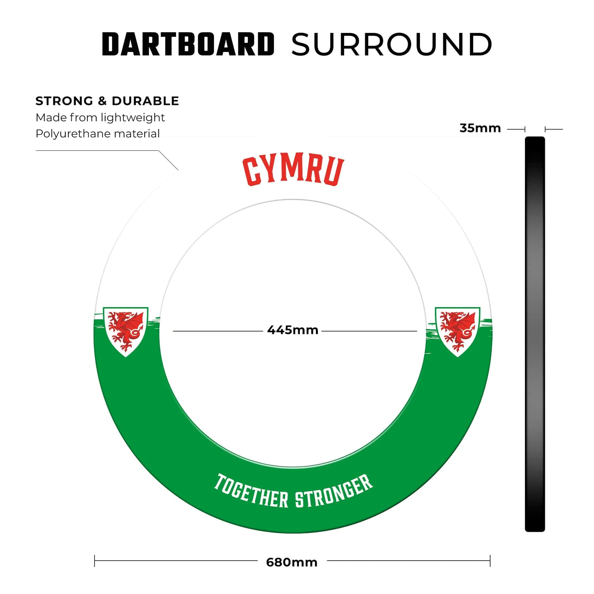 Wales Printed Dartboard & Printed Surround - Cymru - Image 5