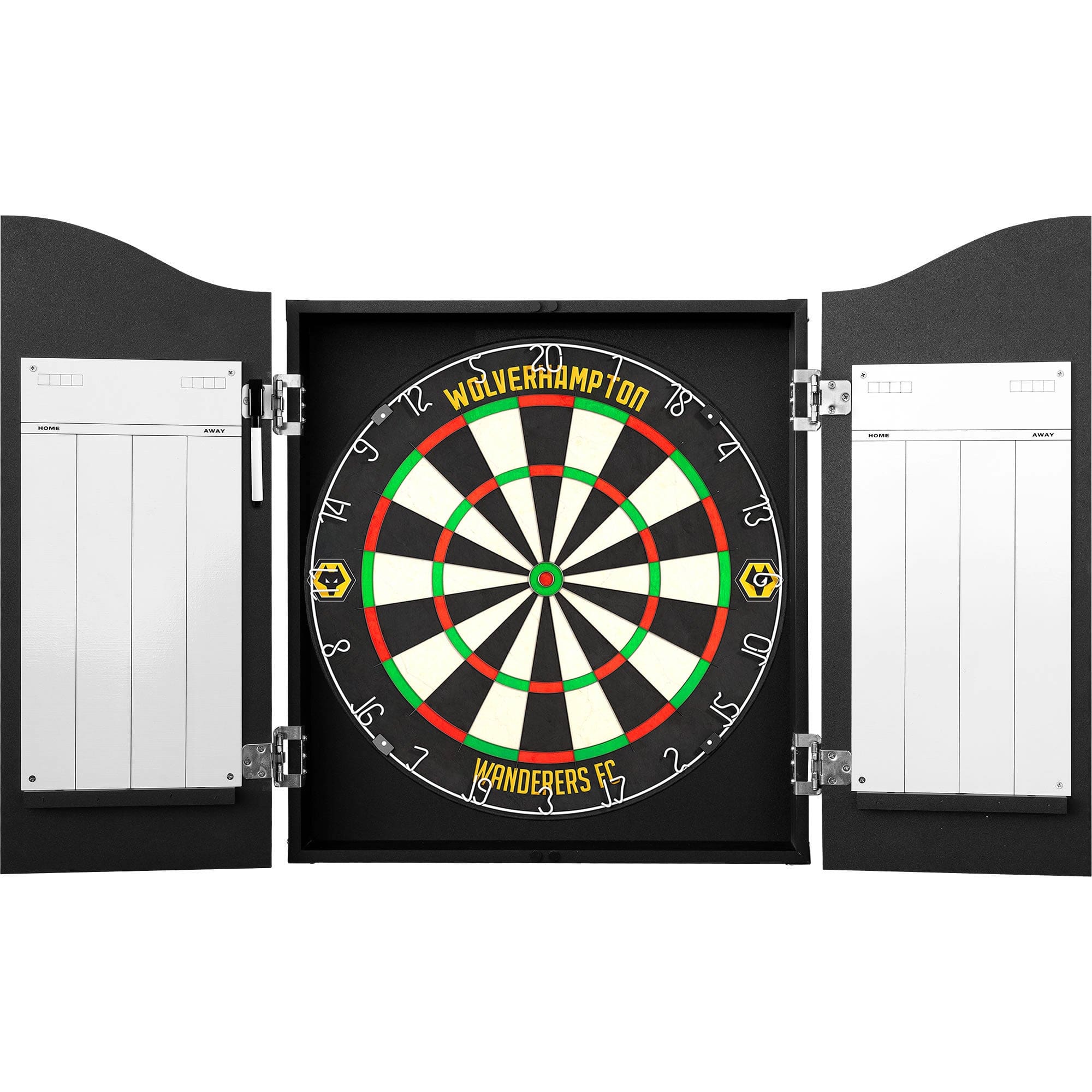 Wolverhampton Wanderers FC Dartboard Cabinet - Official Licensed - C4 - Wolves - Black - Crest - Image 5