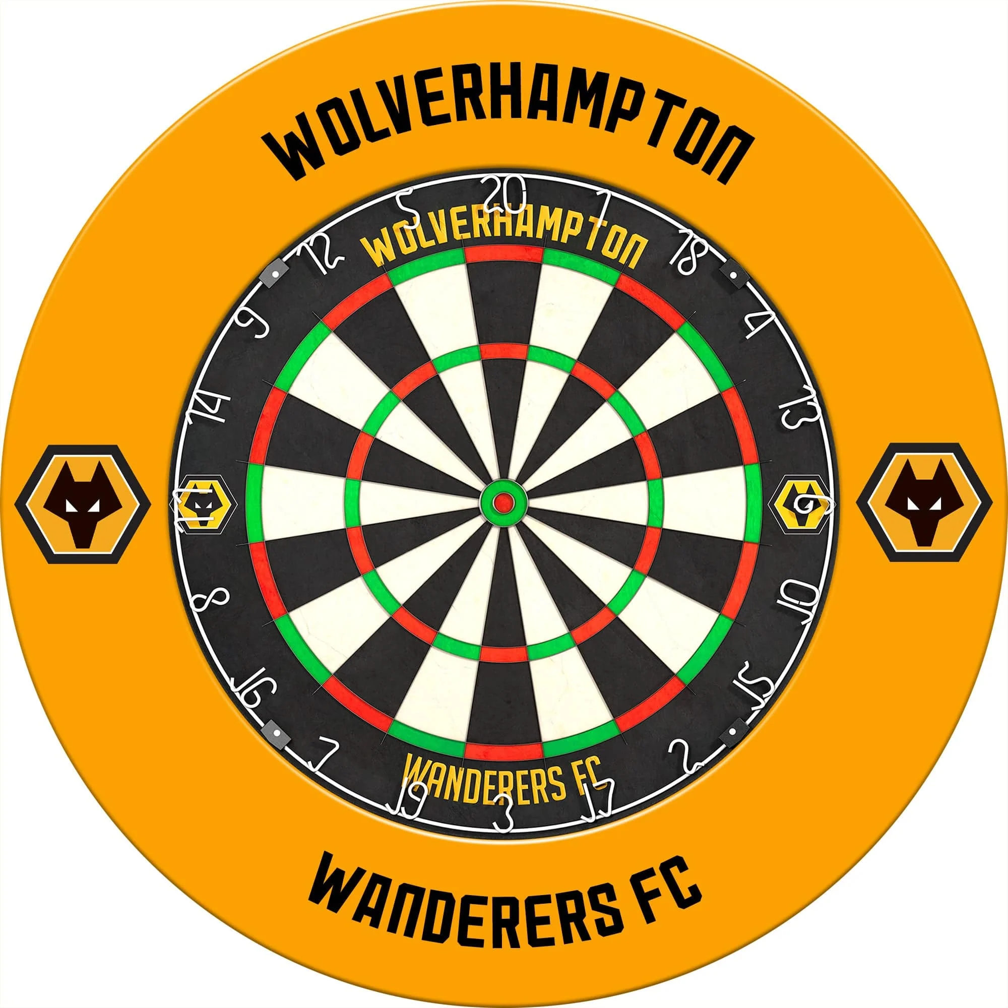 Wolverhampton Wanderers FC Dartboard Surround - Official Licensed - Wolves - S4 - Black - Black Crest - Image 3