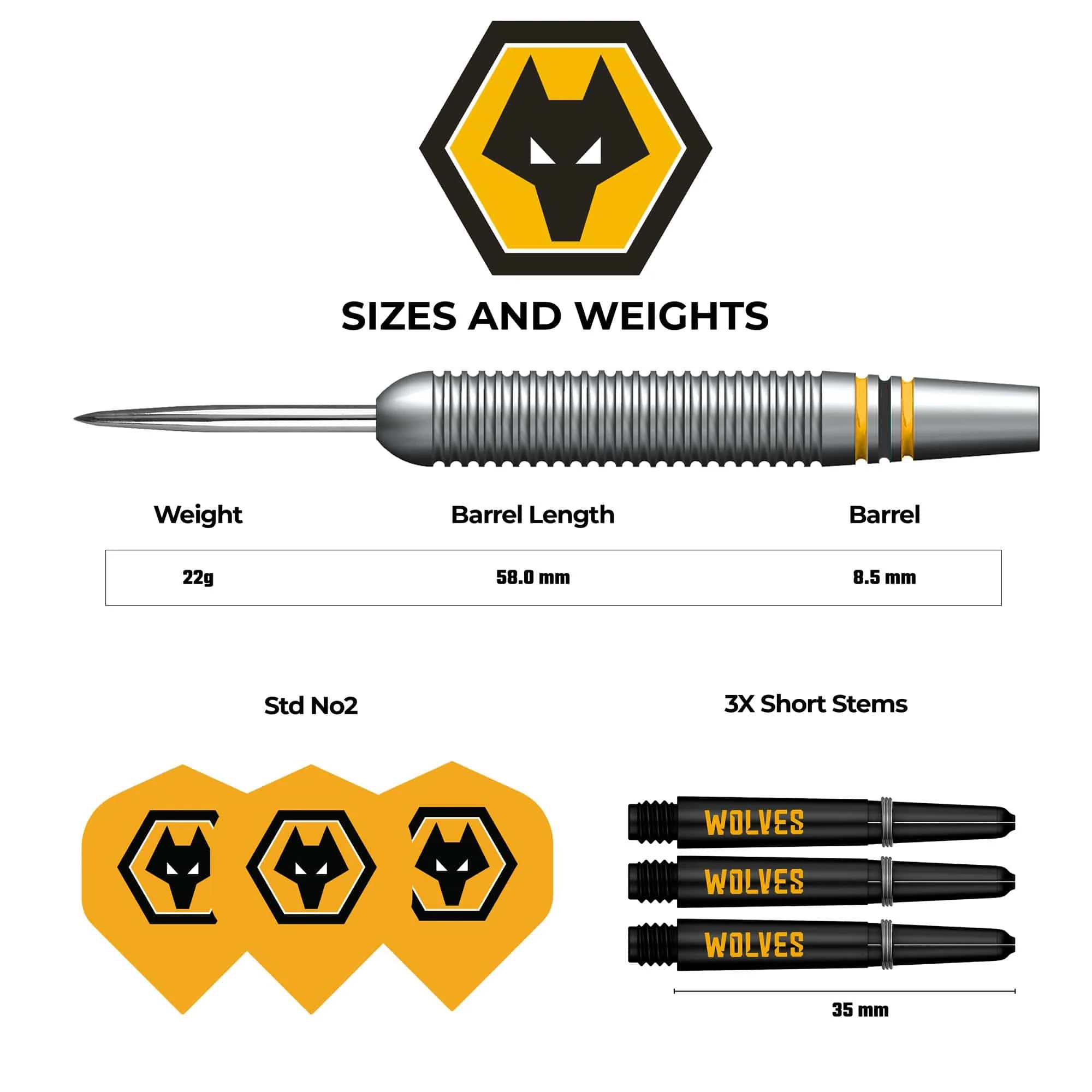 Wolverhampton Wanderers FC Darts - Steel Tip Brass - Official Licensed - Wolves - 22g - Image 4