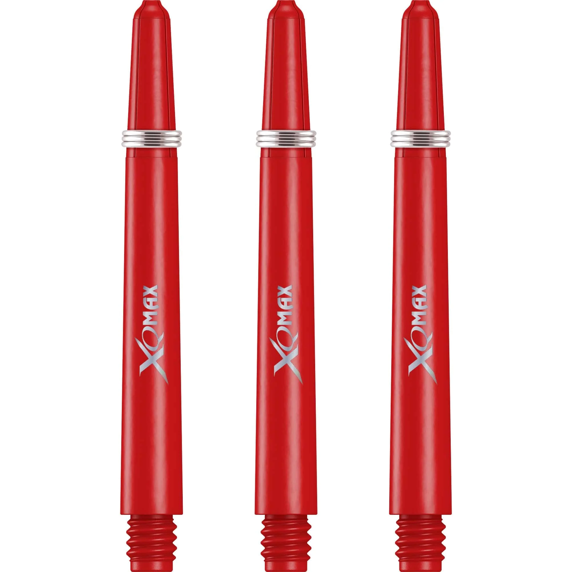 XQMax Polycarbonate Dart Shafts - Solid Colour with Logo - includes Springs - Red - Image 2